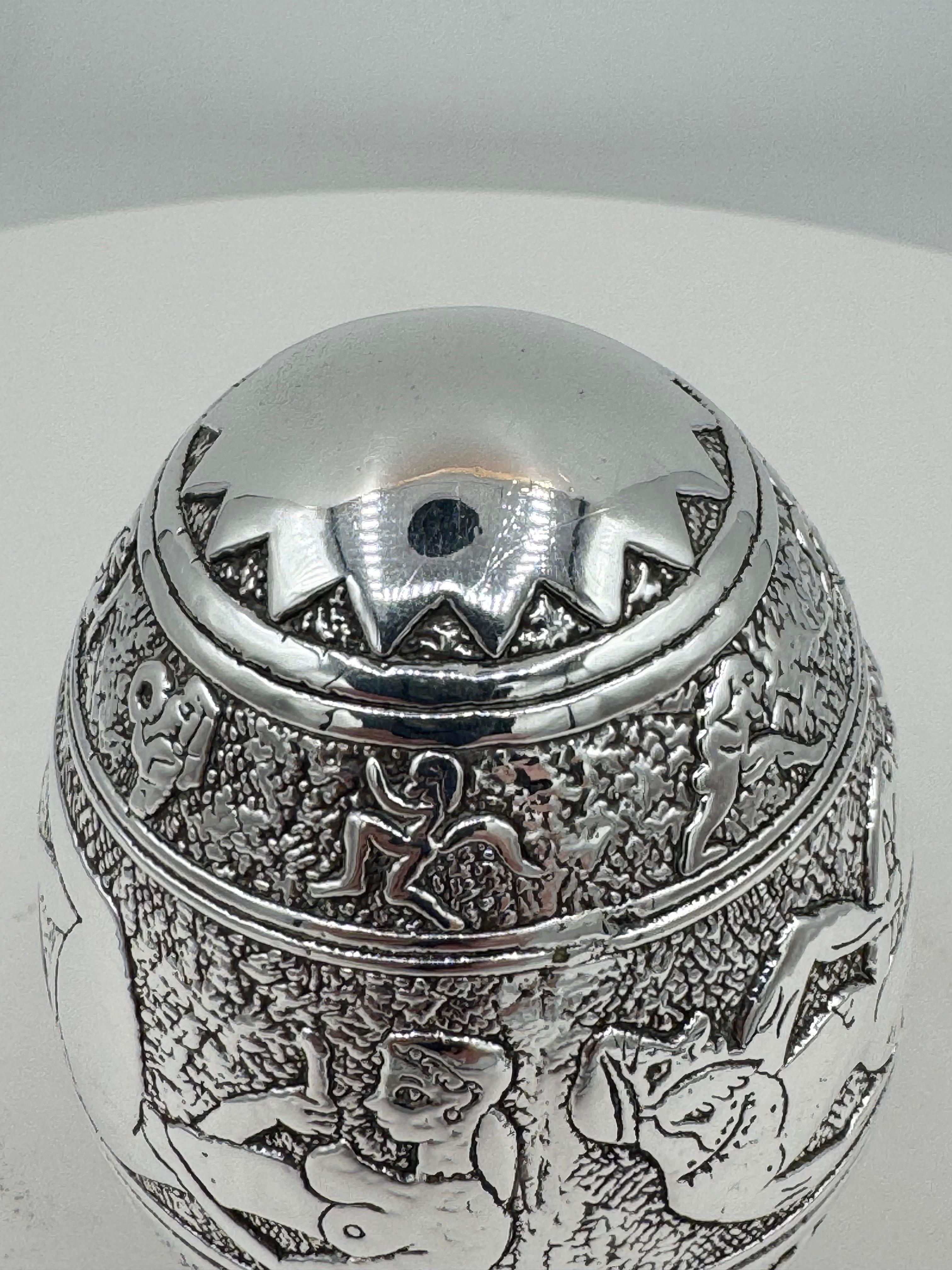 Erotic silver Egg, 999 Silver For Sale 3