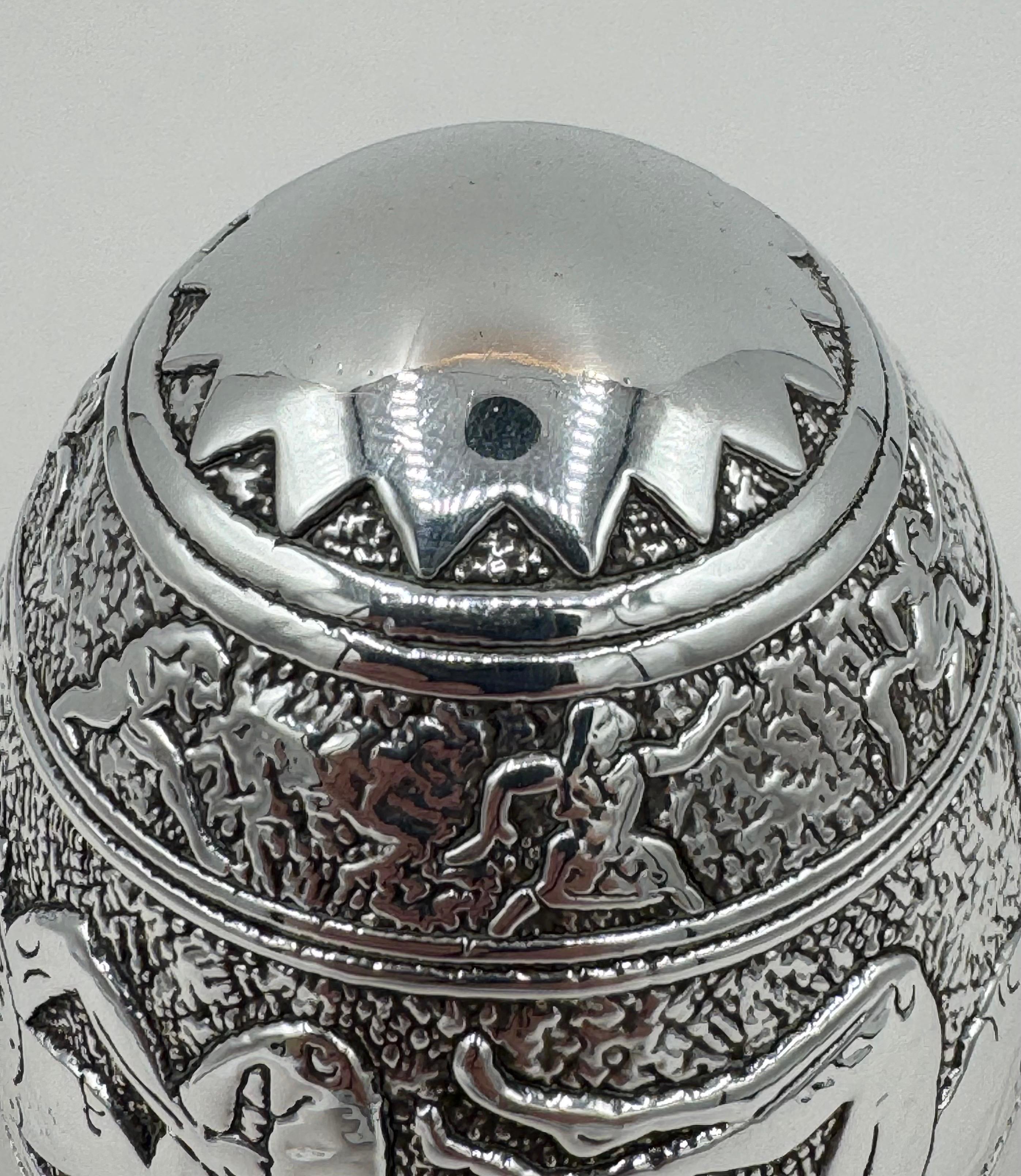 Erotic silver Egg, 999 Silver For Sale 1