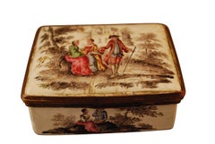 Erotic Snuff Tobacco Box with Highly Explicit Erotic Scenes Behind Secret Lid