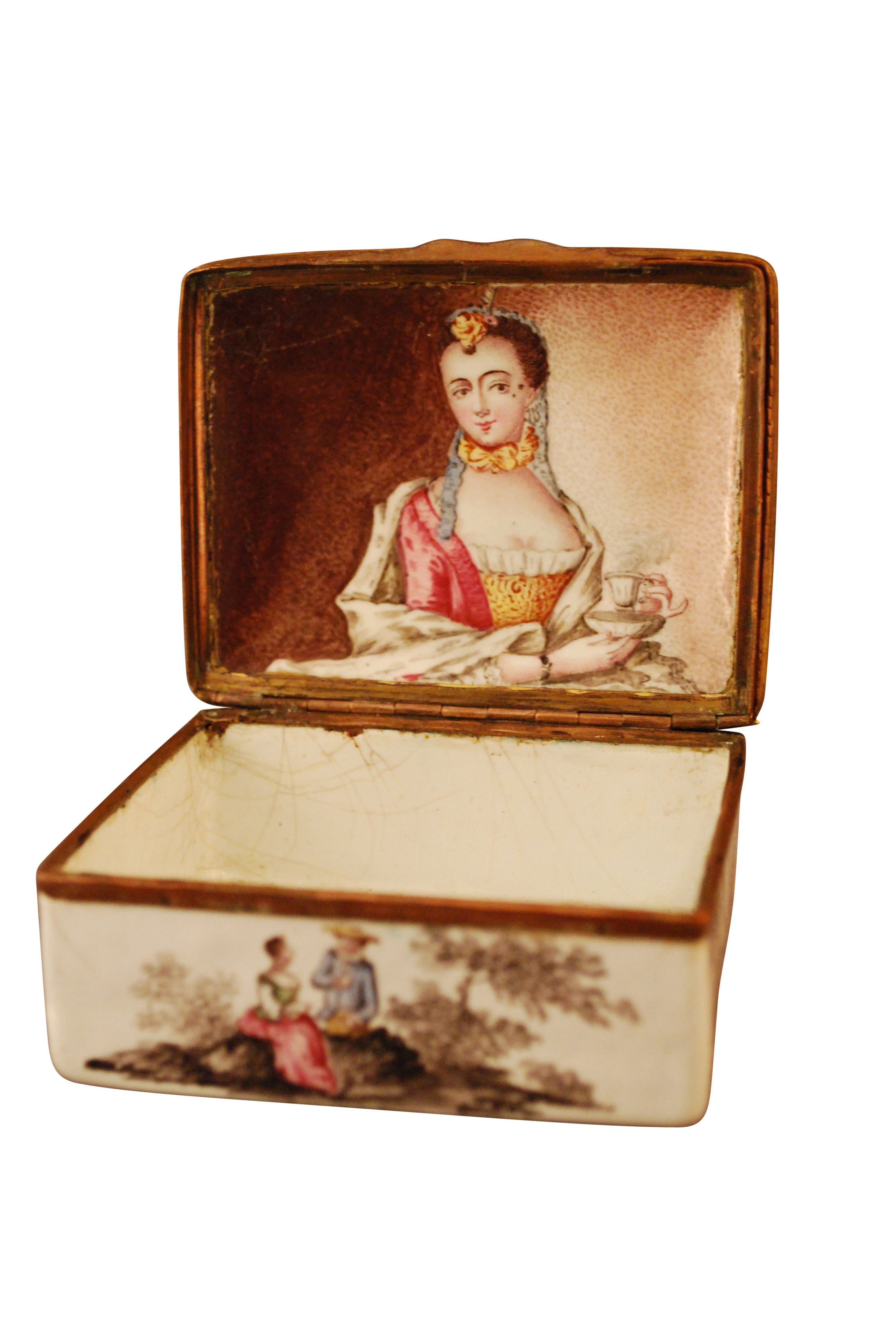 Erotic Snuff Tobacco Box with Highly Explicit Erotic Scenes Behind Secret Lid 1