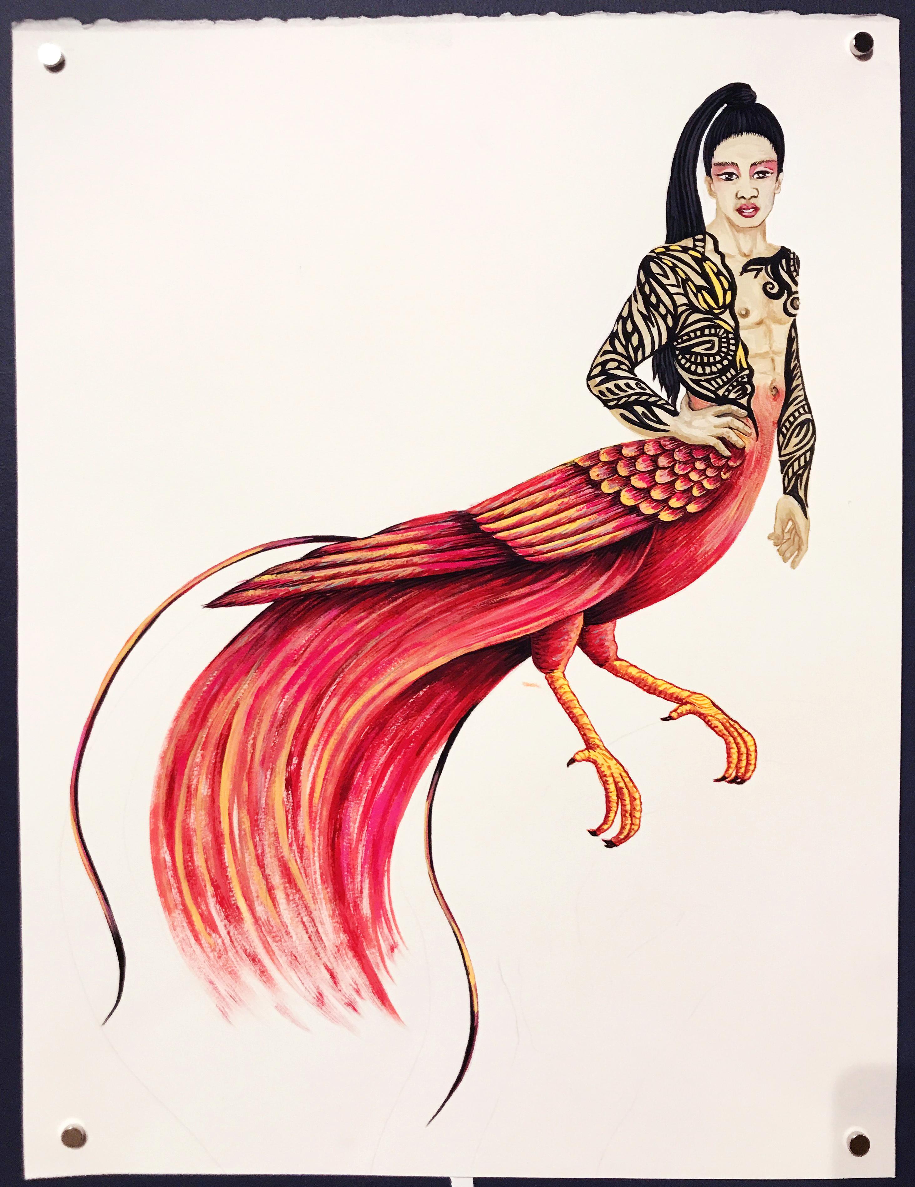 Heather Ujiie
Erotic Tree of Life- Siren 2, 2014
Watercolor on paper
14 x 11 in unframed