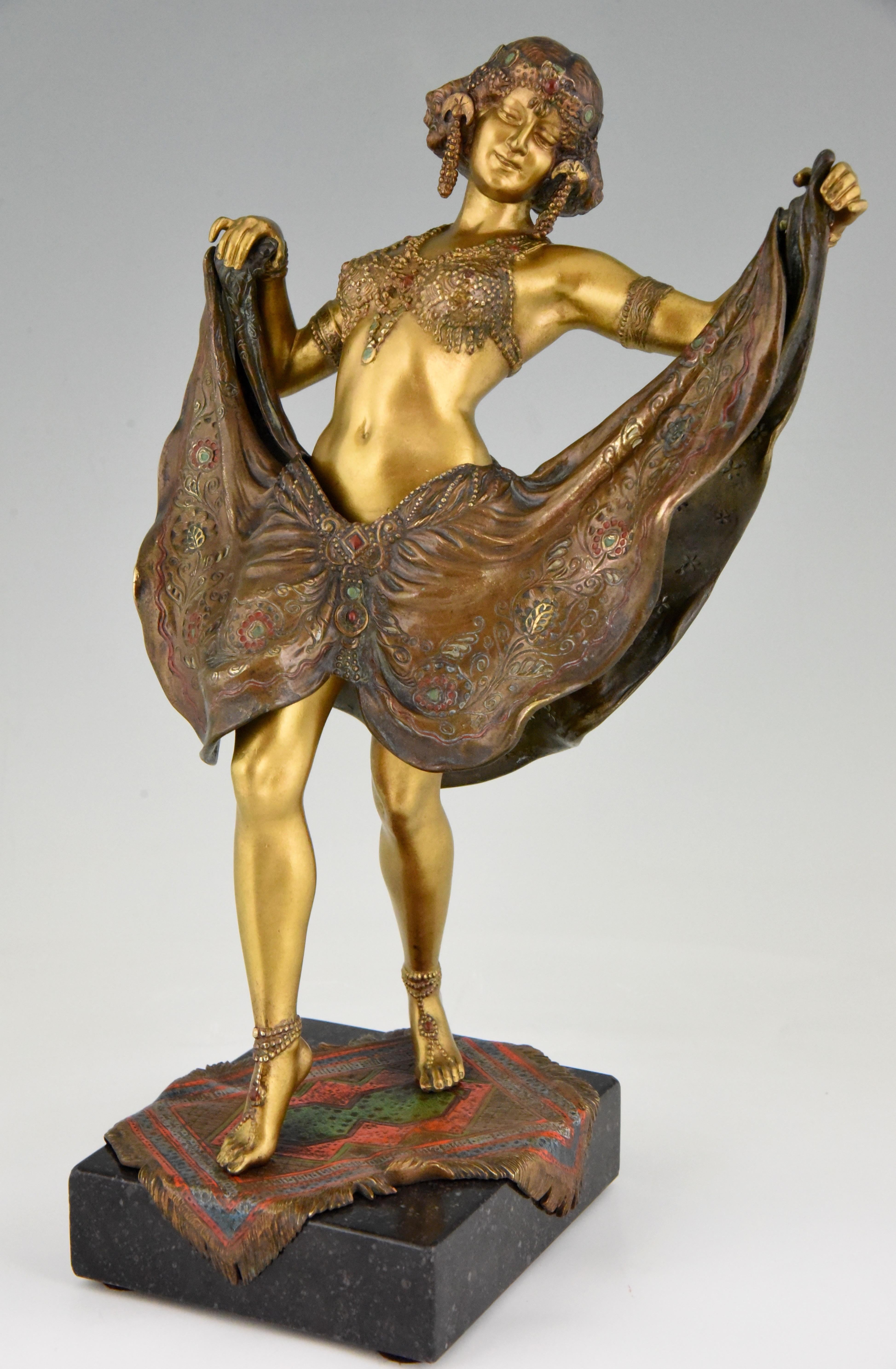 Austrian Erotic Vienna Bronze Oriental Nude Removable Skirt Franz Xavier Bergman, 1910