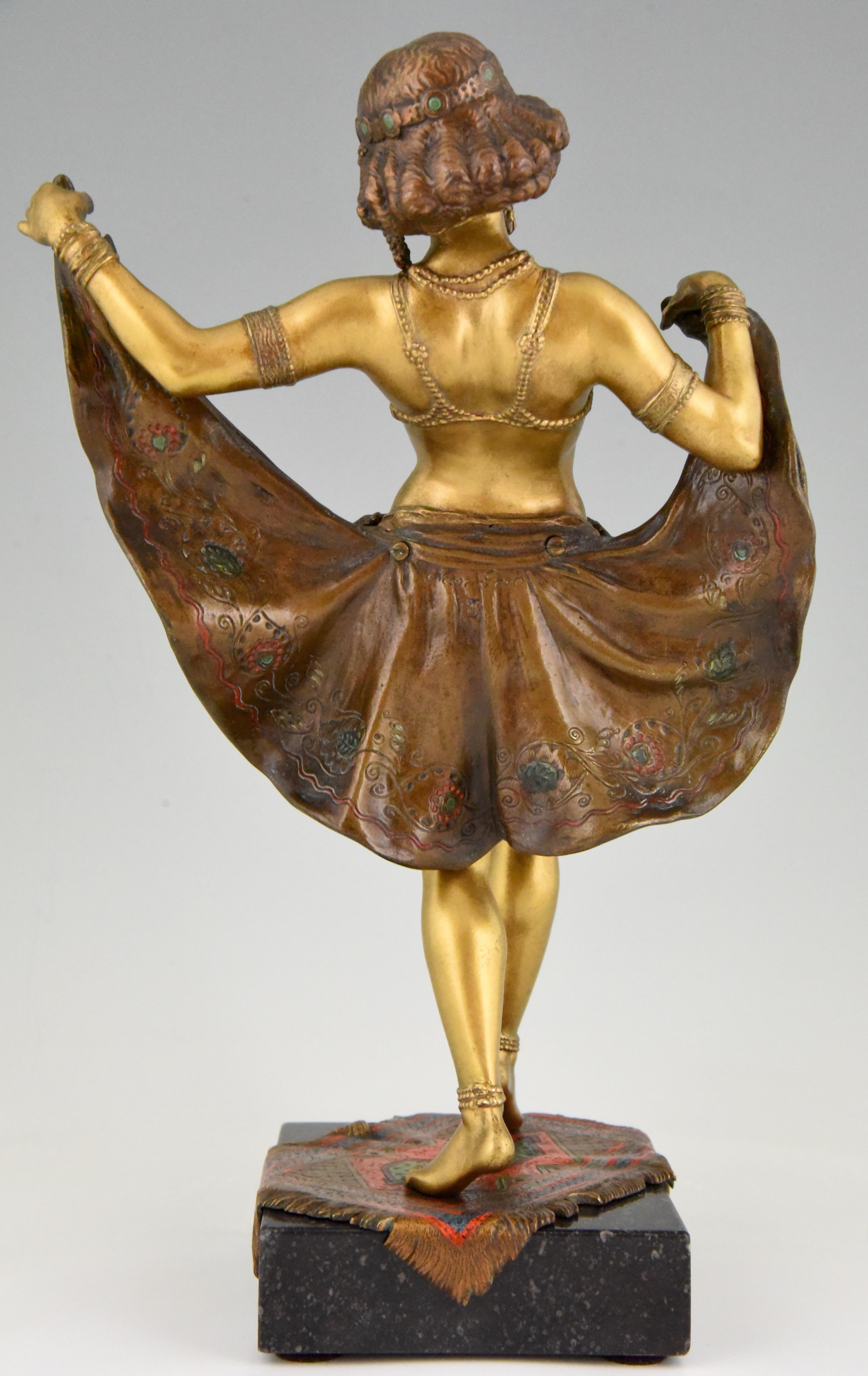 20th Century Erotic Vienna Bronze Oriental Nude Removable Skirt Franz Xavier Bergman, 1910