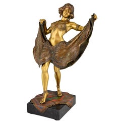 Nu oriental érotique en bronze de Vienne Jupe amovible Franz Xavier Bergman:: 1910