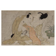 Erotischer Holzschnitt 'Shunga', Kitagawa Utamaro
