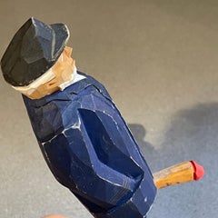 Erotice Holzschnitzerei, menschliche Skulptur, antike dekorative Figur, ein Mobile-Mann, erotische Holzschnitzerei