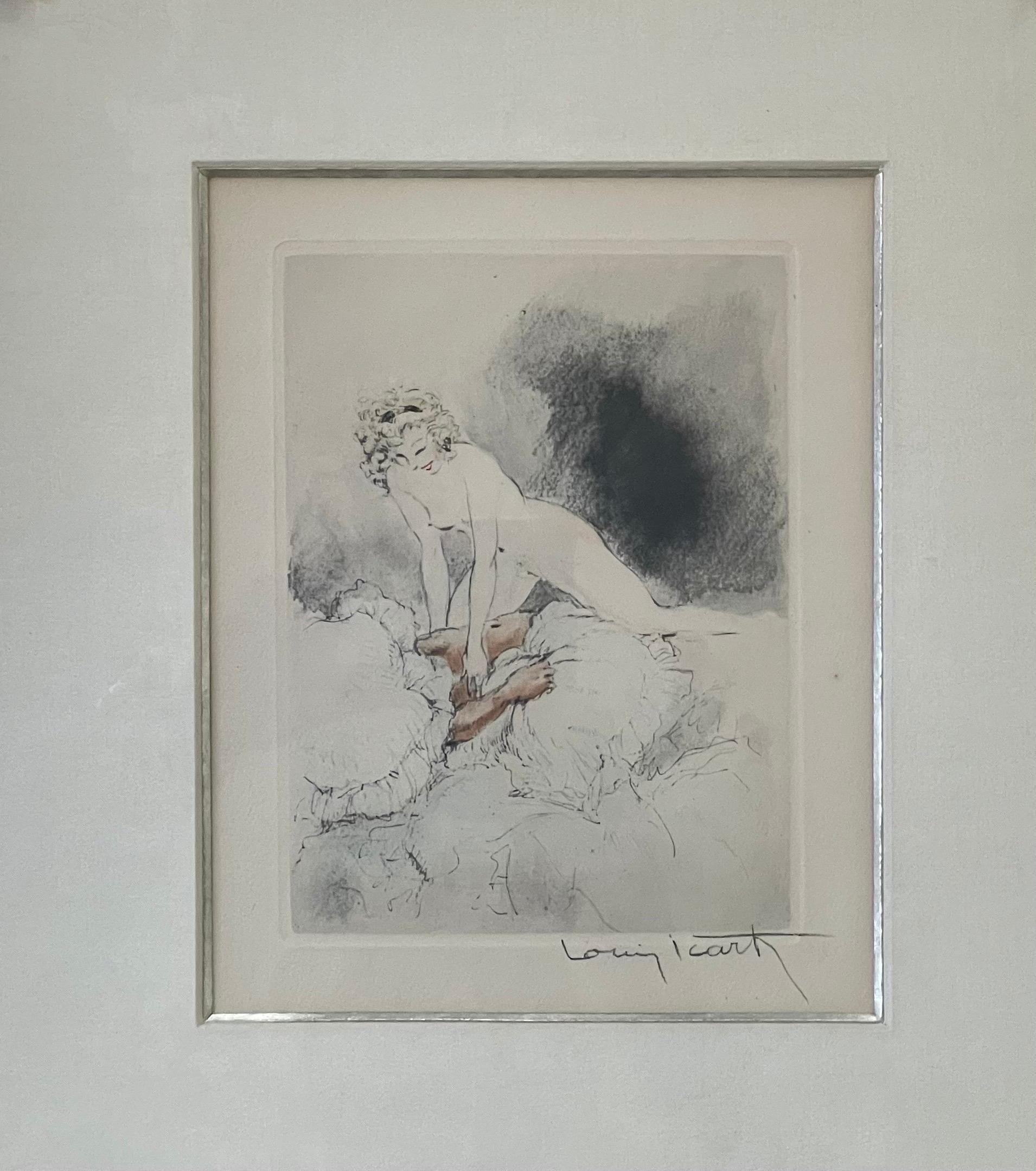 American Erotica Etching by Louis Icart from the 