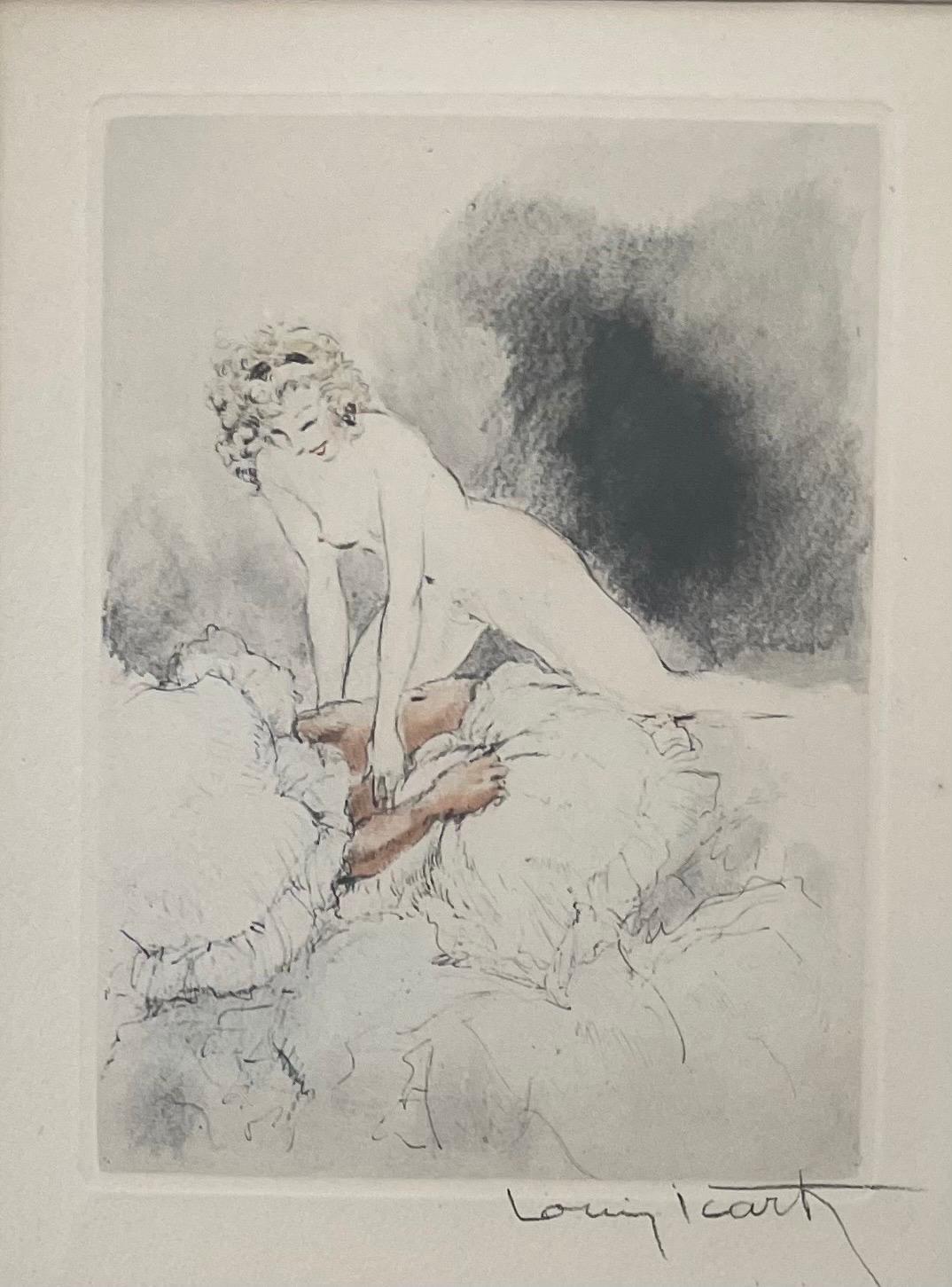 20th Century Erotica Etching by Louis Icart from the 