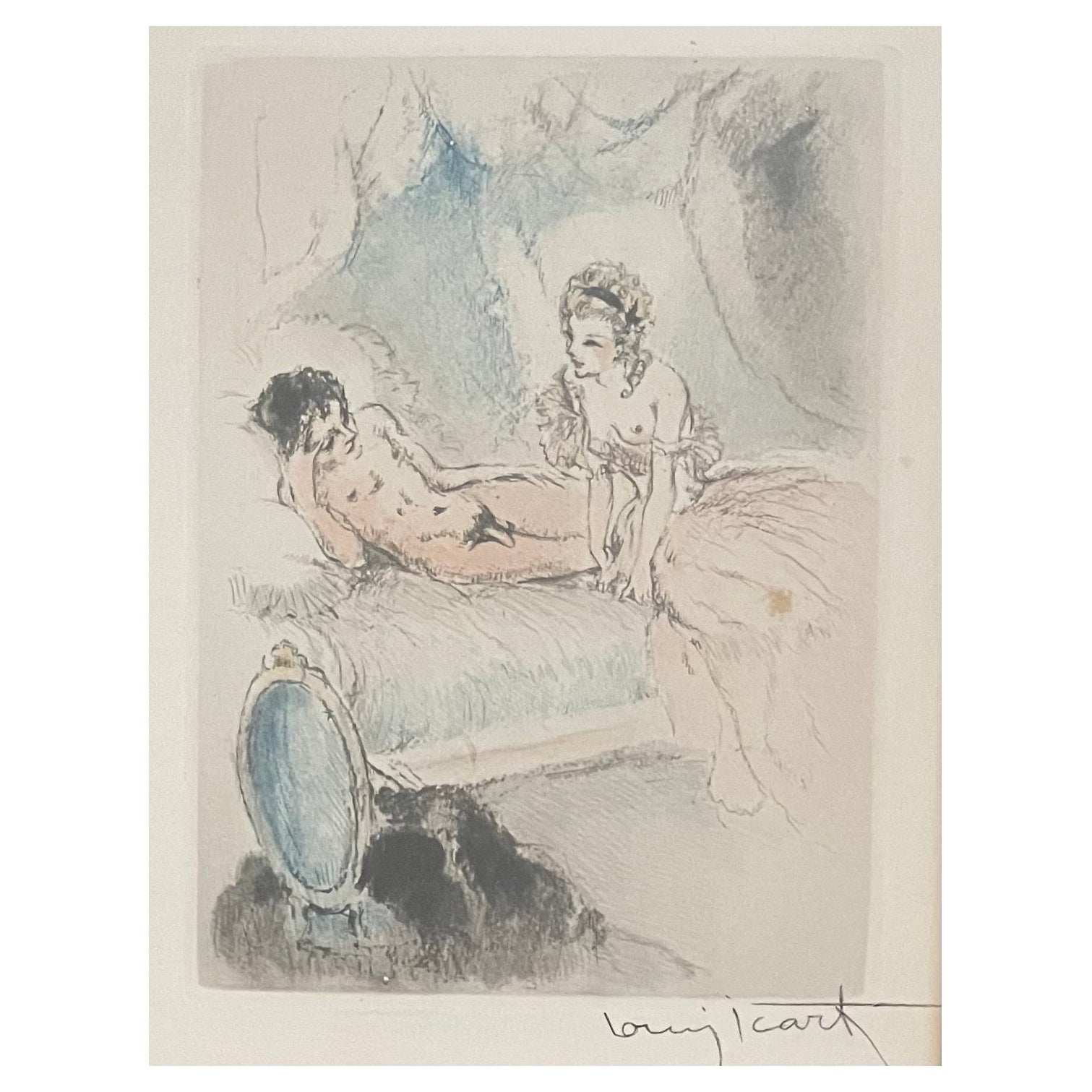 Erotica Etching by Louis Icart from the "Felicia Ou Mes Fredaines" Series