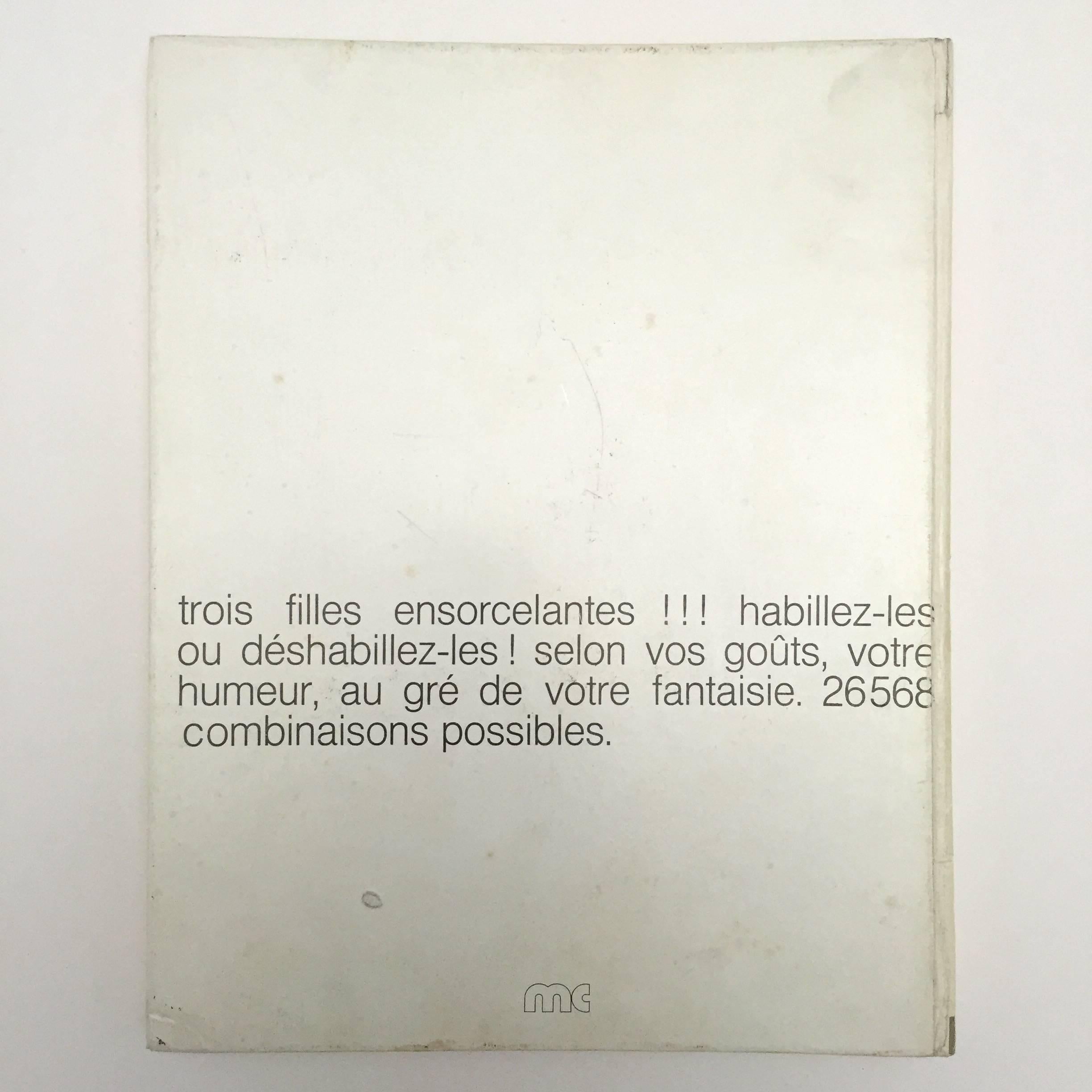 Première édition, publiée par Marie Concorde Editeur, 1970.

L'un des plus grands et des plus sexy livres conceptuels des années 1970. Un classique du design à part entière.
Ce flip book photographique extrêmement rare et ludique est le jouet