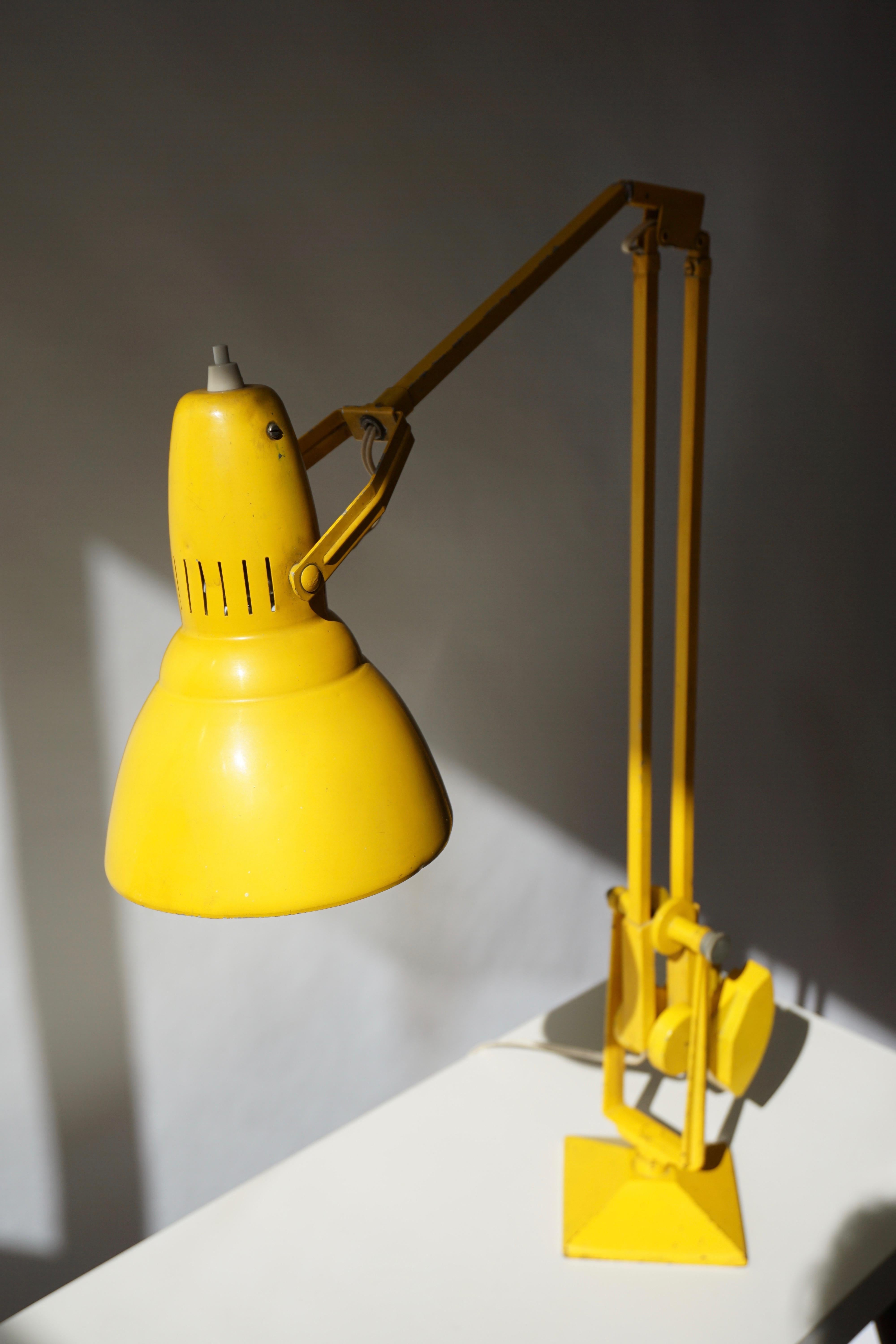 Erpe Belgium Yellow Metal Adjustable Desk Lamp 1