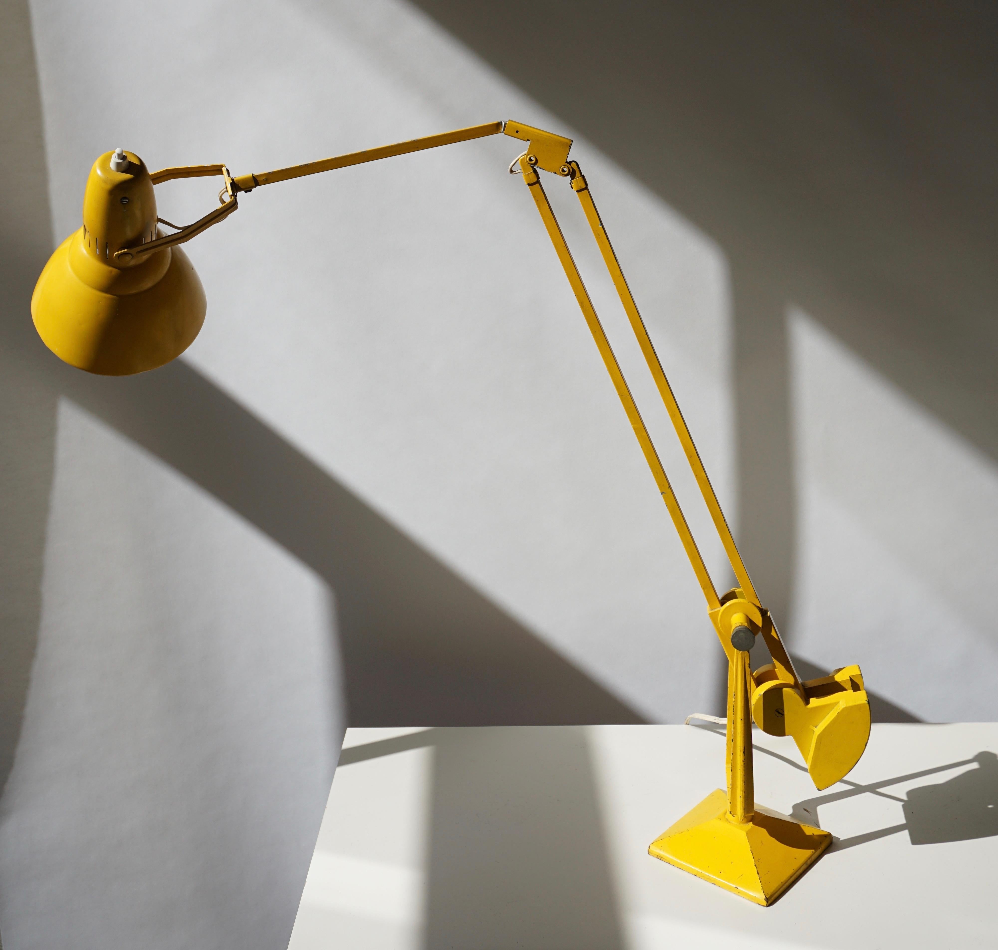 Erpe Belgium Yellow Metal Adjustable Desk Lamp 2
