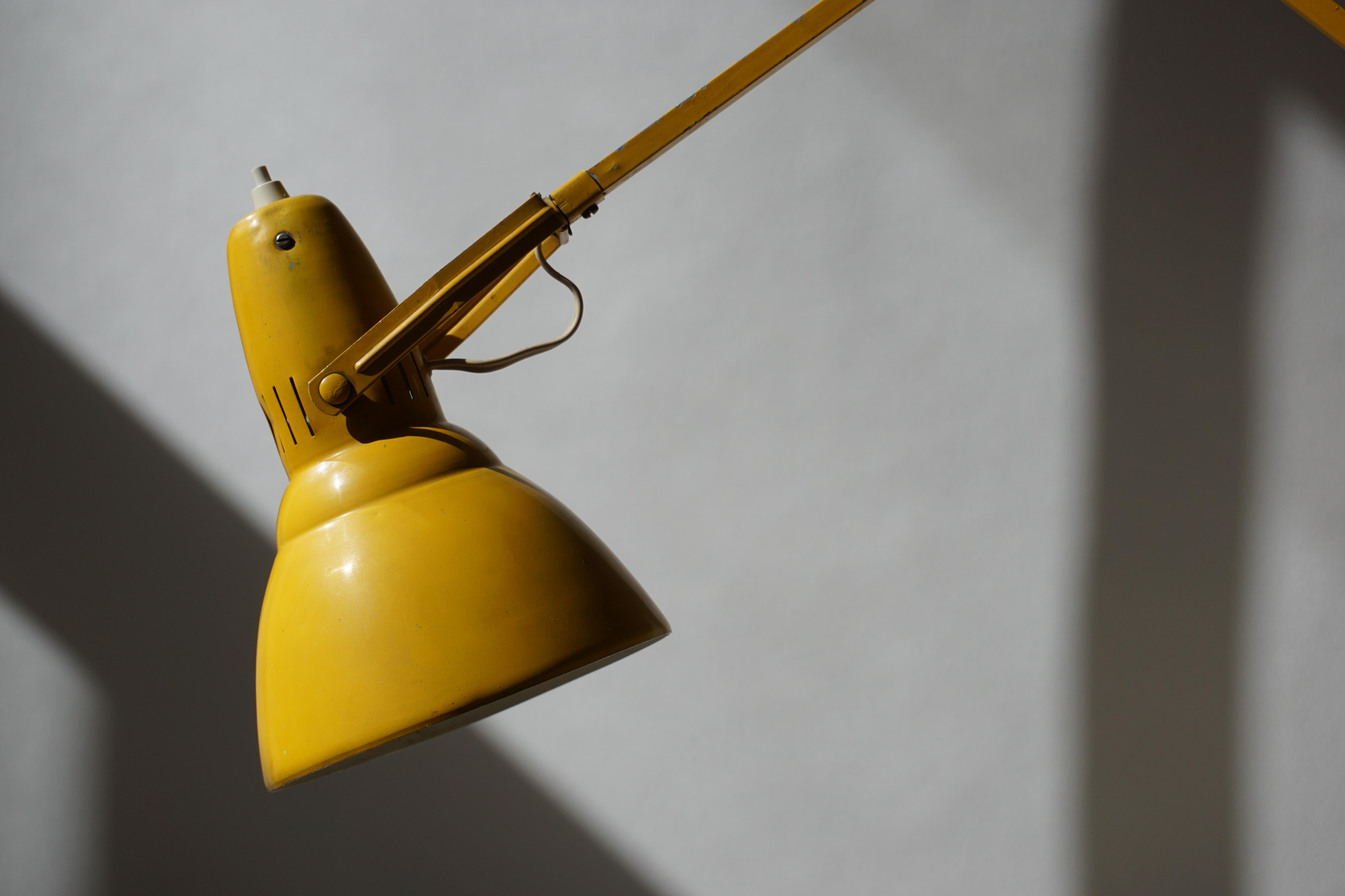 Erpe Belgium Yellow Metal Adjustable Desk Lamp 3