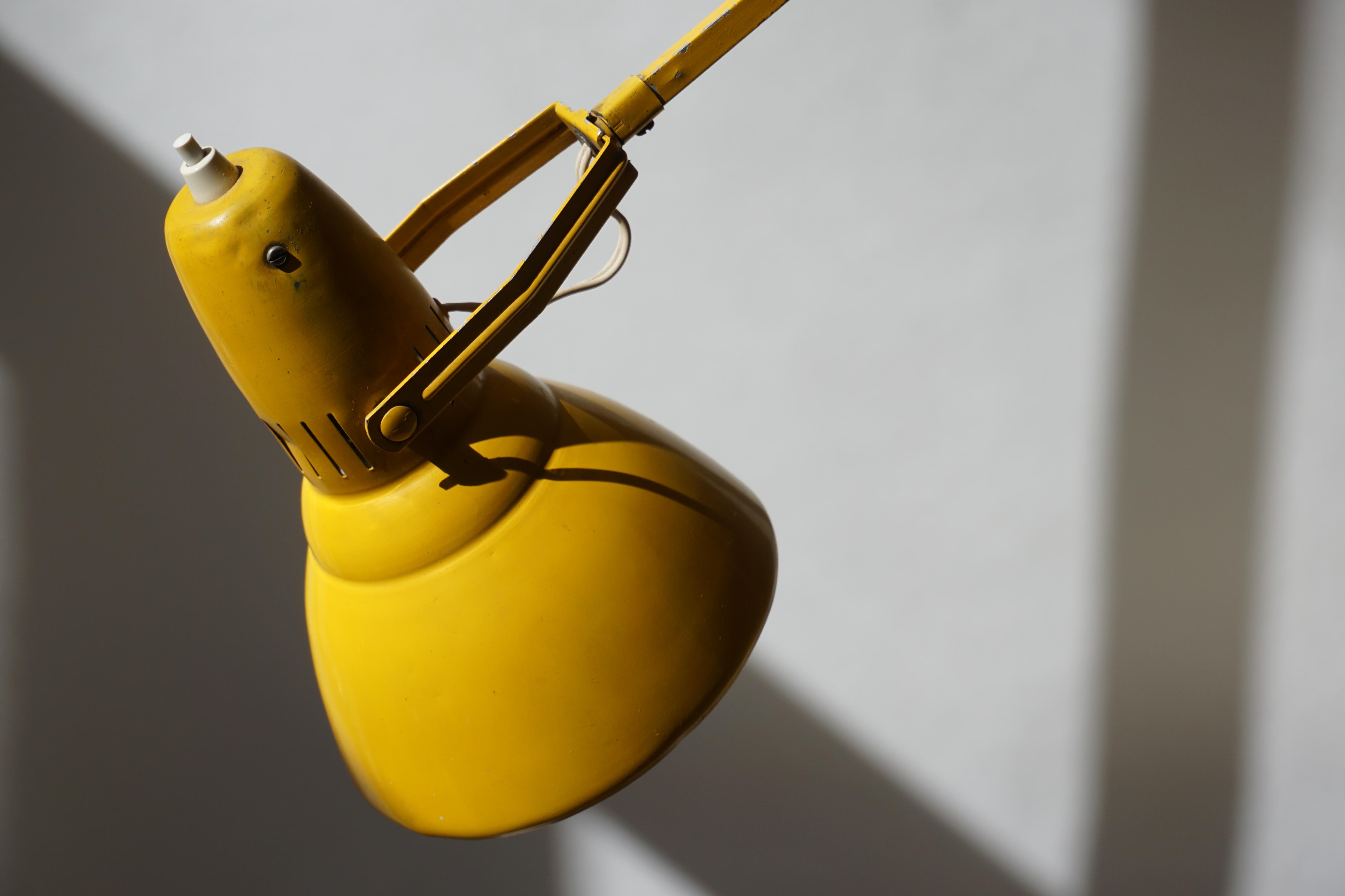 Erpe Belgium Yellow Metal Adjustable Desk Lamp 4
