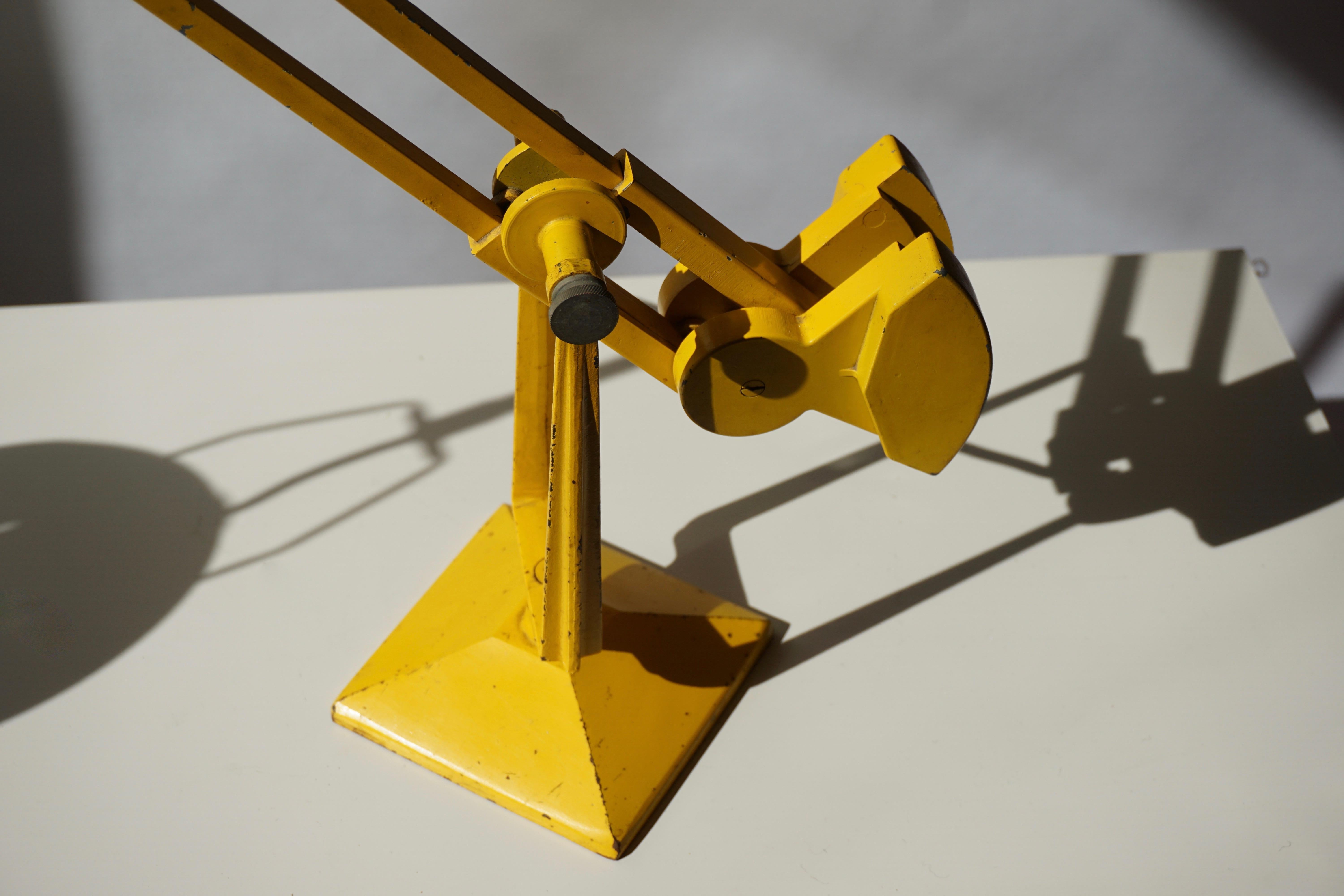 Erpe Belgium Yellow Metal Adjustable Desk Lamp 6