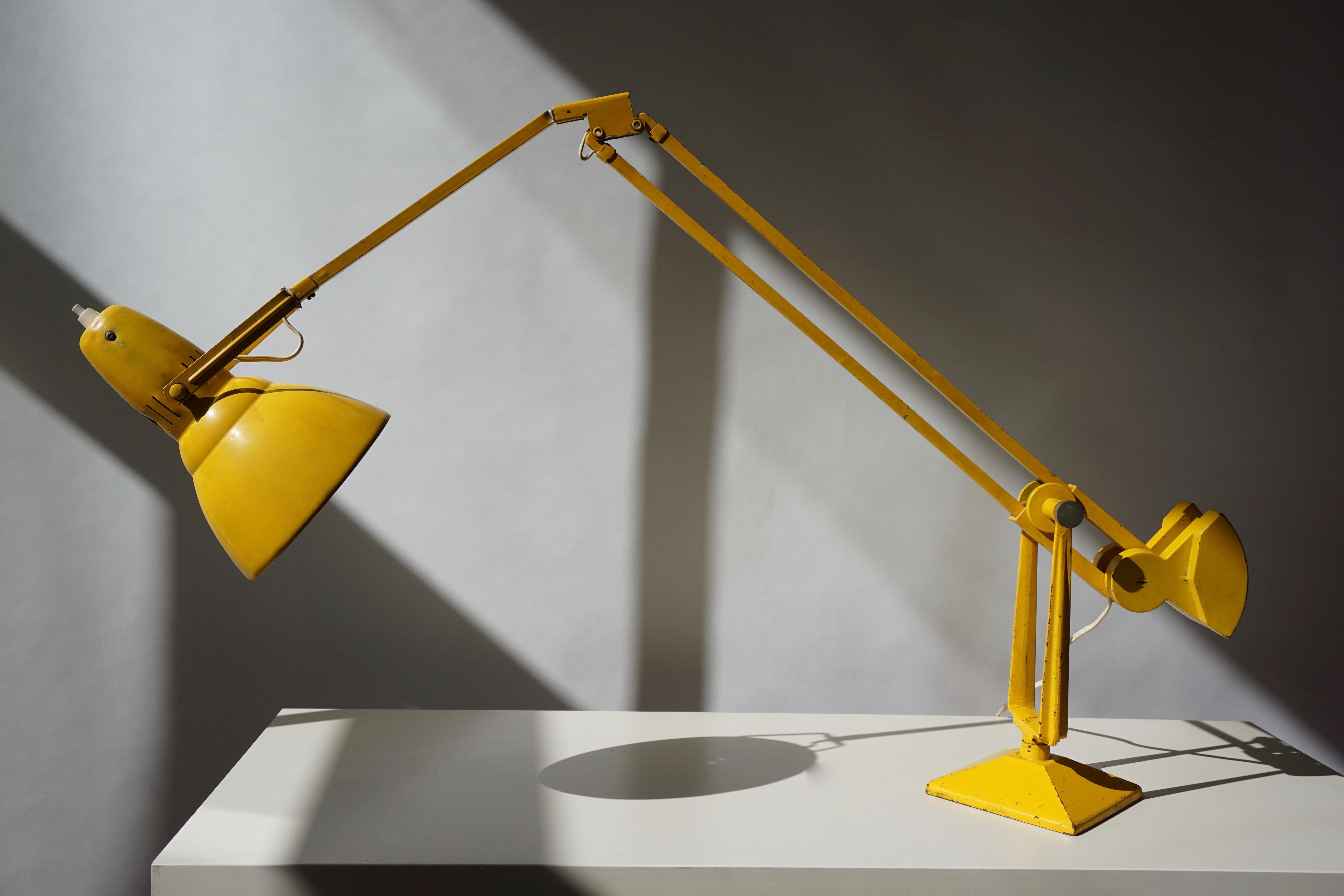 yellow metal lamp