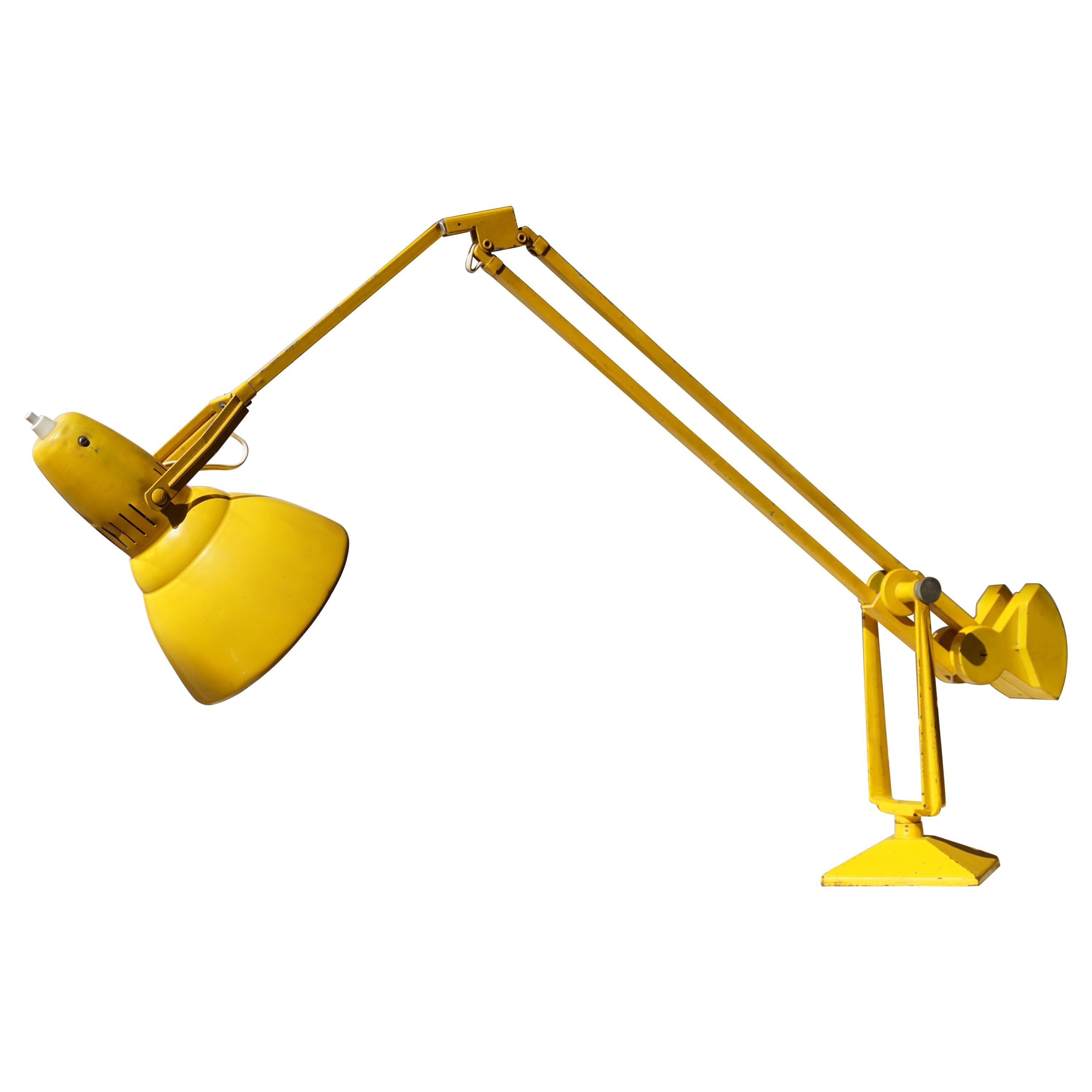 Erpe Belgium Yellow Metal Adjustable Desk Lamp