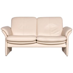 Erpo Chalet Designer Ledersofa in Crème Zweisitzer Couch