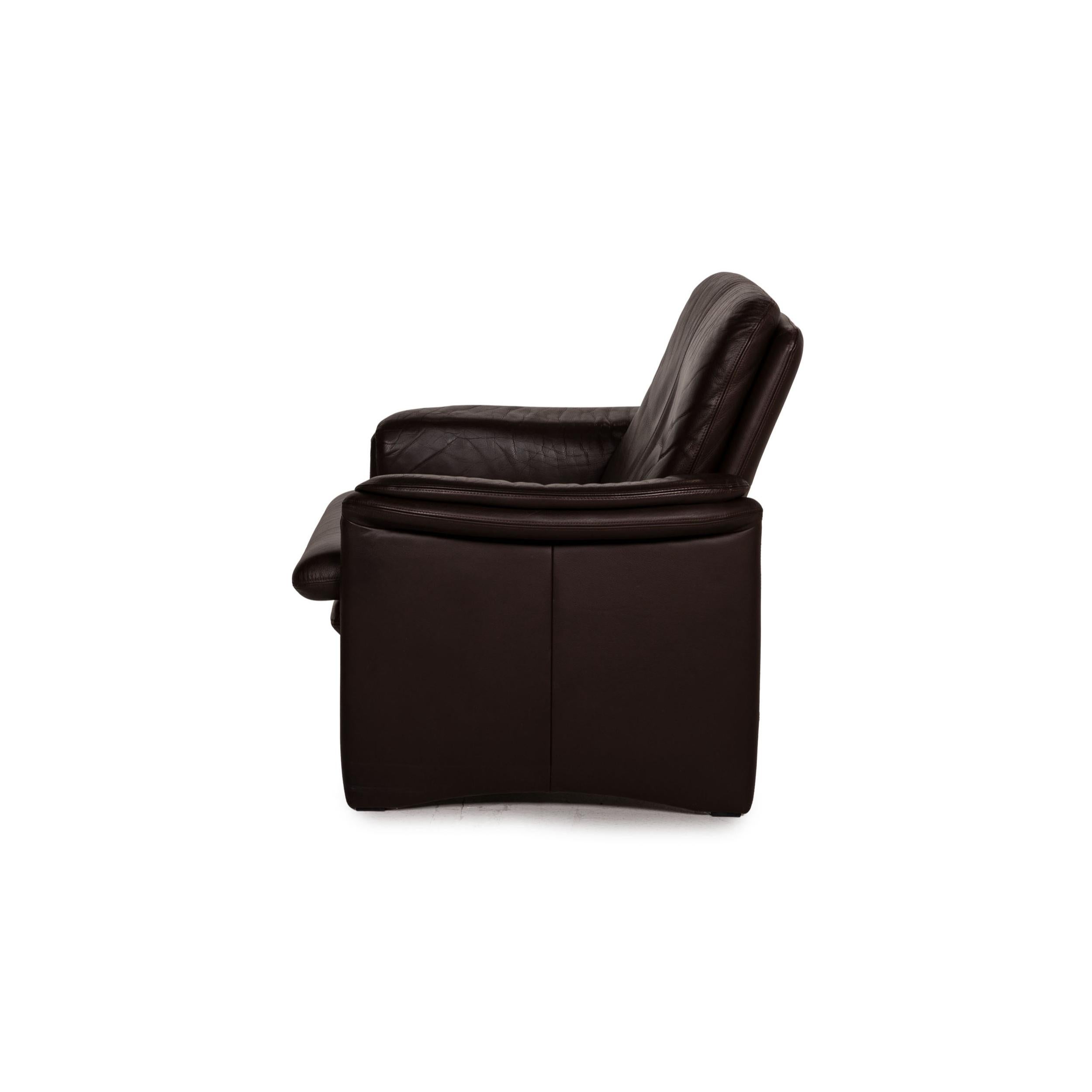 Fauteuil en cuir marron Erpo City en vente 3