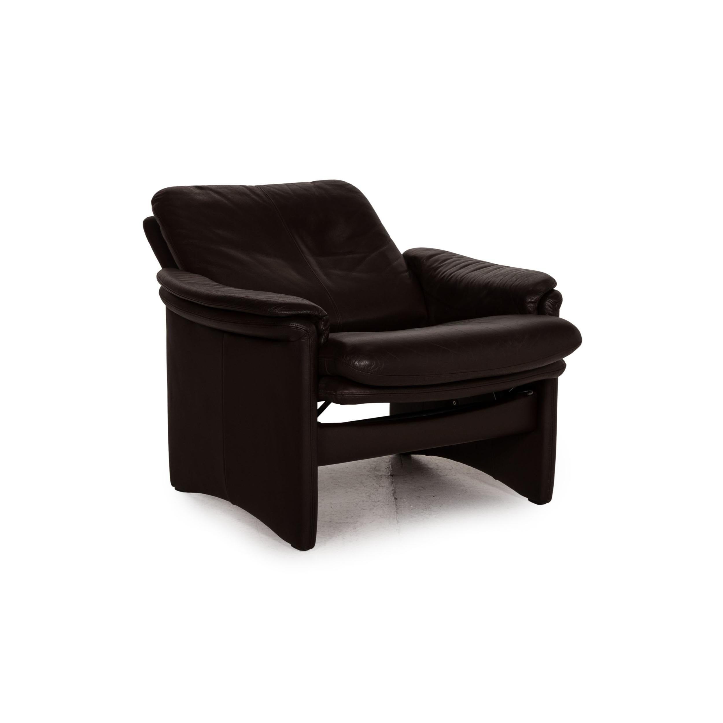 Moderne Fauteuil en cuir marron Erpo City en vente