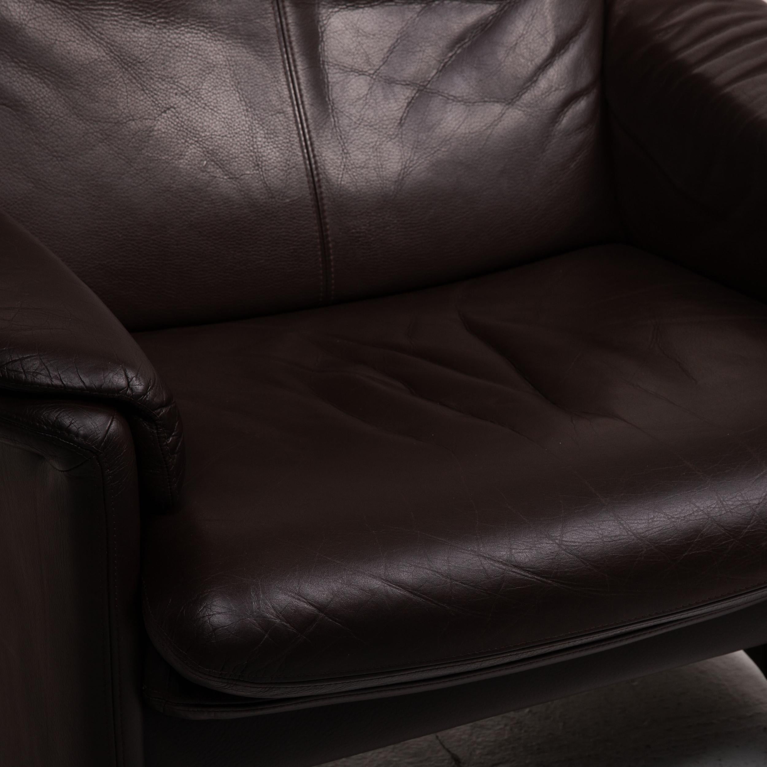 Allemand Fauteuil en cuir marron Erpo City en vente