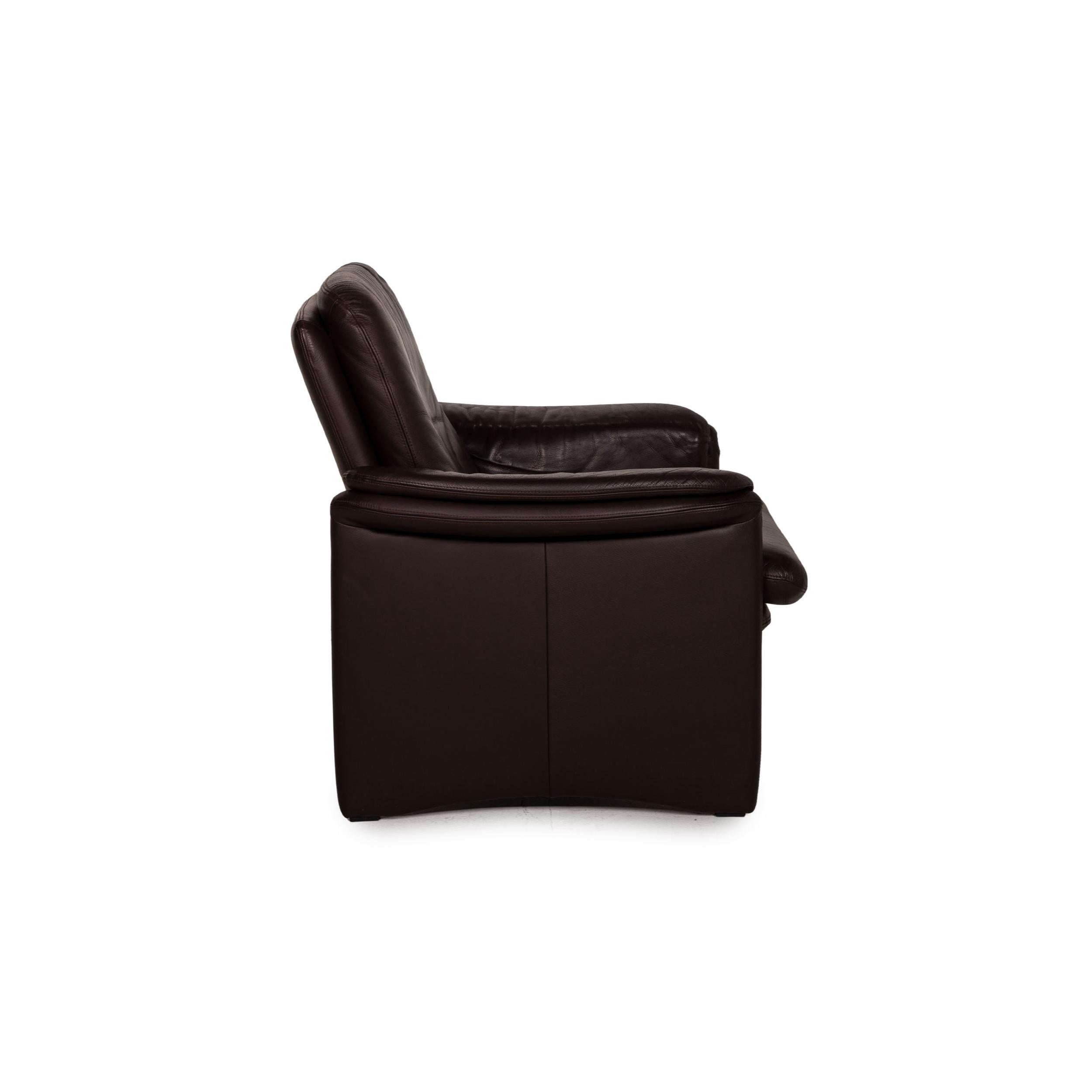 Fauteuil en cuir marron Erpo City en vente 1