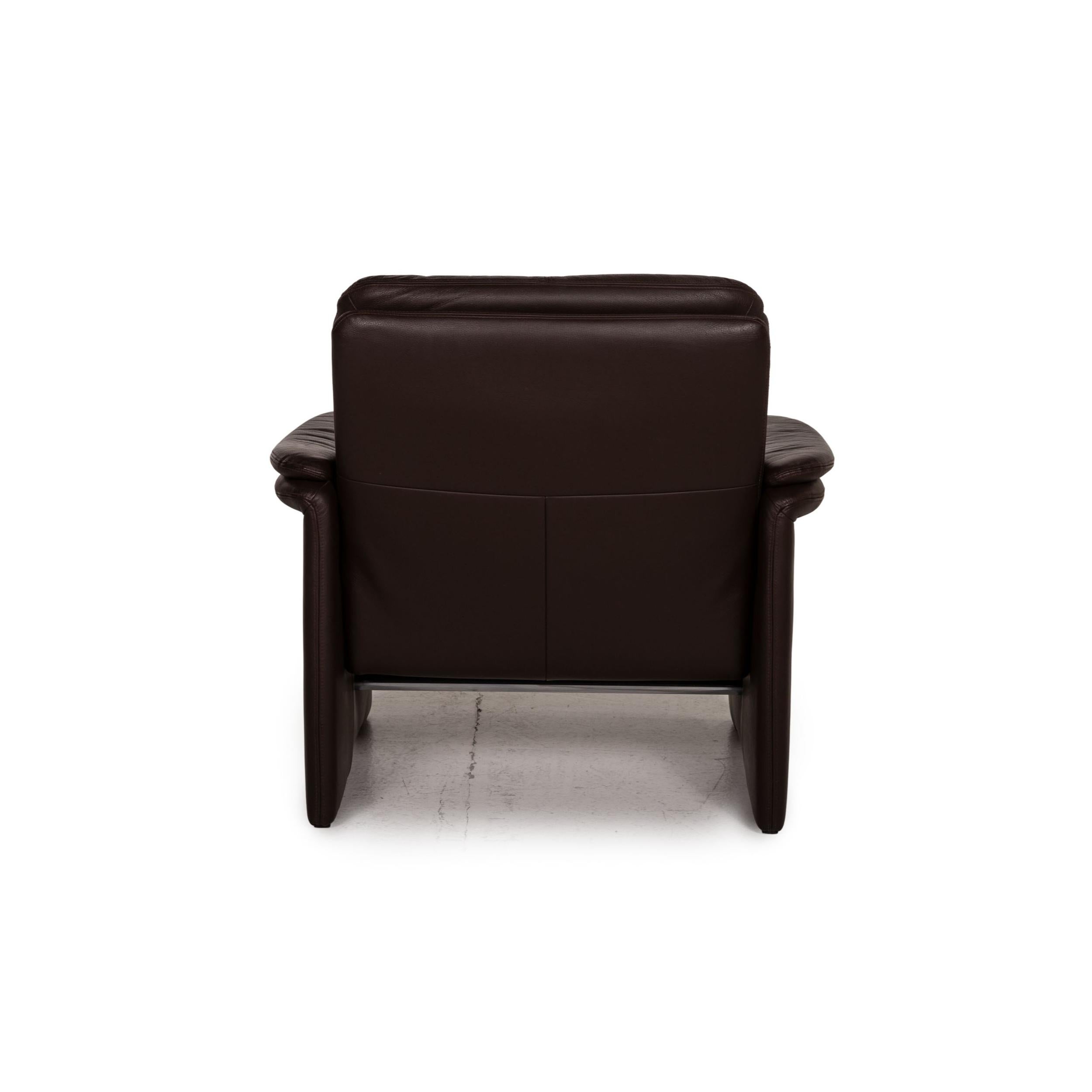 Fauteuil en cuir marron Erpo City en vente 2