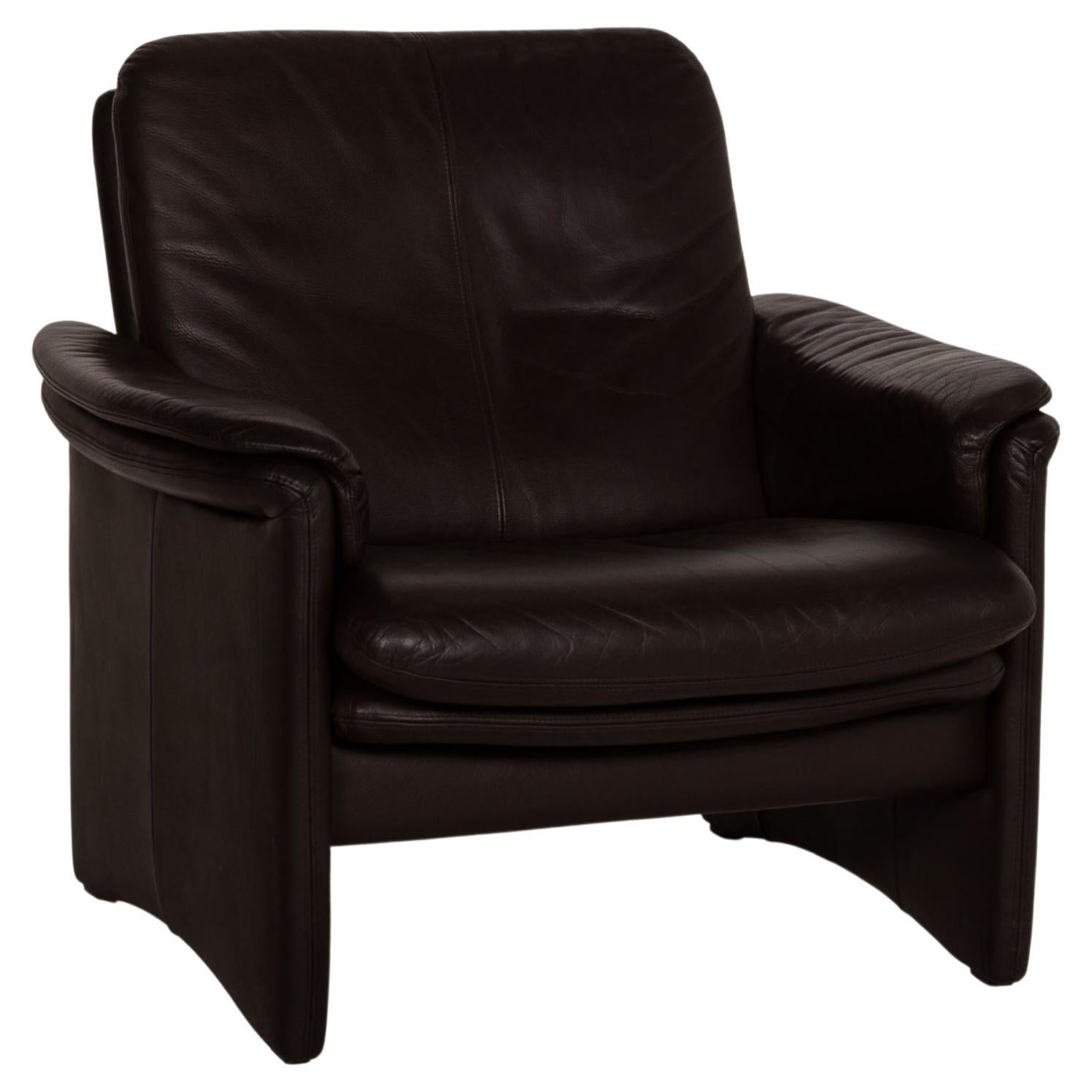 Fauteuil en cuir marron Erpo City en vente