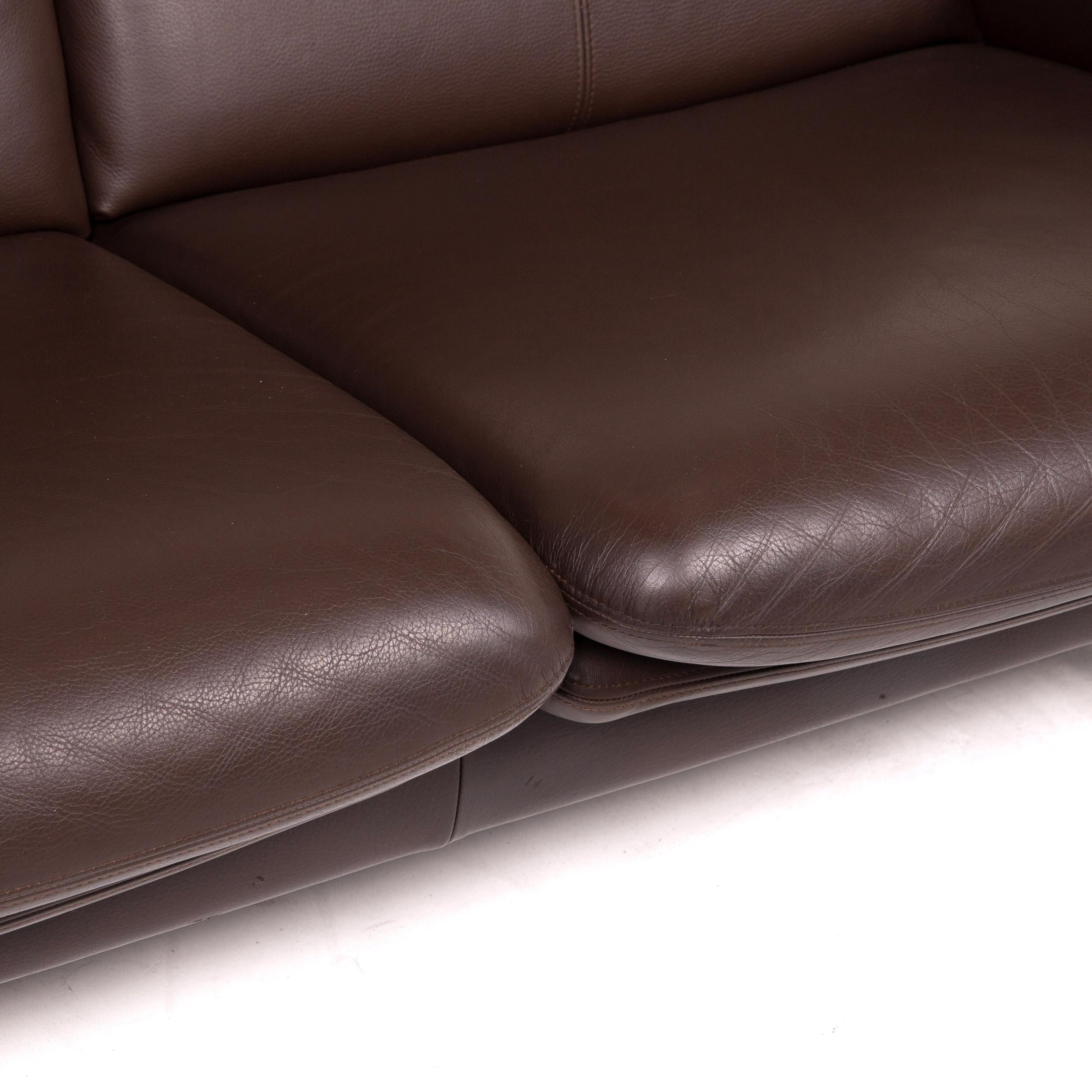 Erpo City Leather Sofa Brown Dark Two Seat Couch For At 1stdibs - Dark Brown Leather Couch Seat Cover