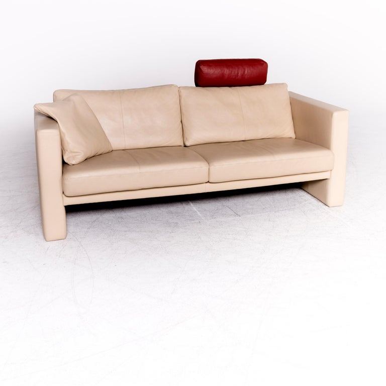 Erpo Cl 100 Designer Leather Sofa Set Beige Genuine Two Seat