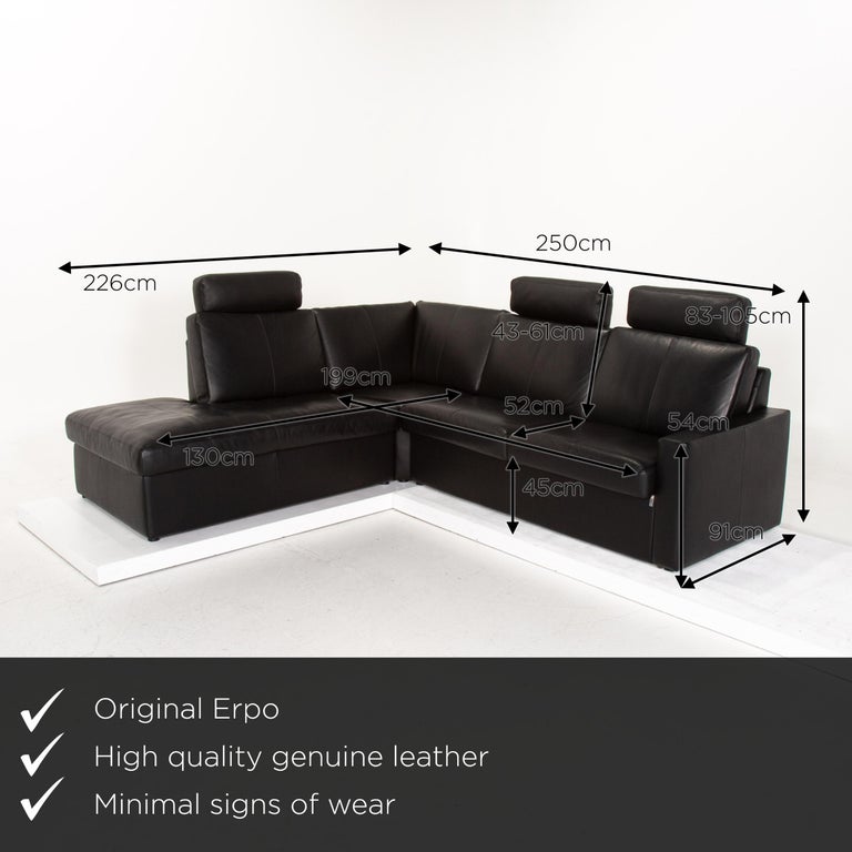 Erpo Cl 150 Leather Corner Sofa Black Function Couch For At 1stdibs Erpo Cl 150 Leather Corner Sofa Black, Funky Leather Corner Sofa