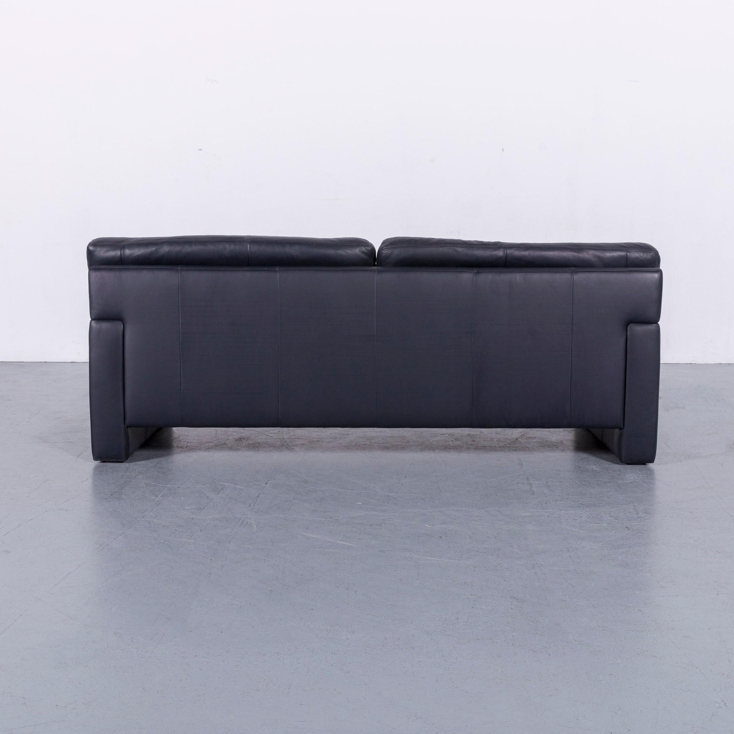 Erpo CL 300 Leather Sofa Deep-Blue Three-Seat Couch 2