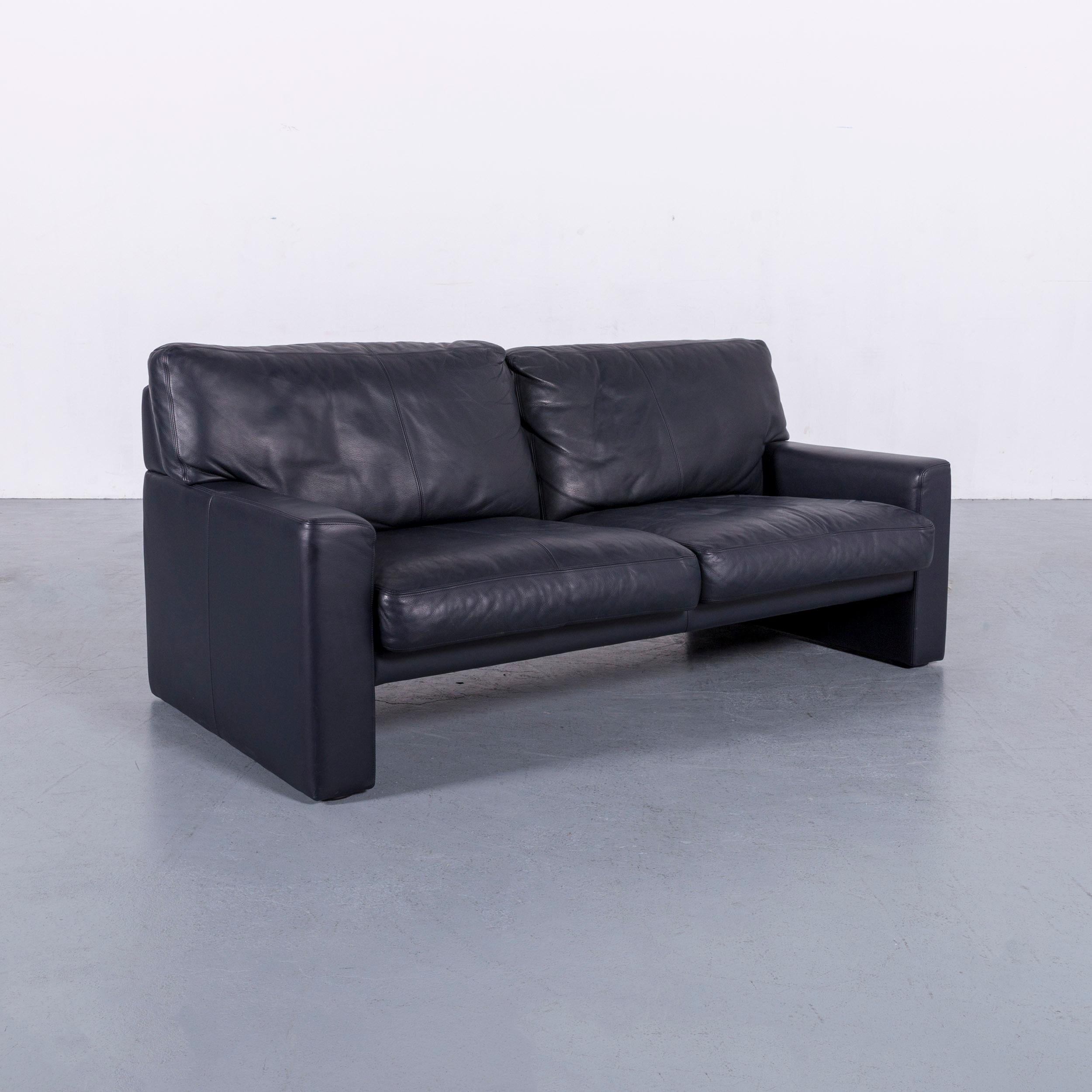 Erpo CL 300 Leather Sofa Deep-Blue Two-Seat Couch 1