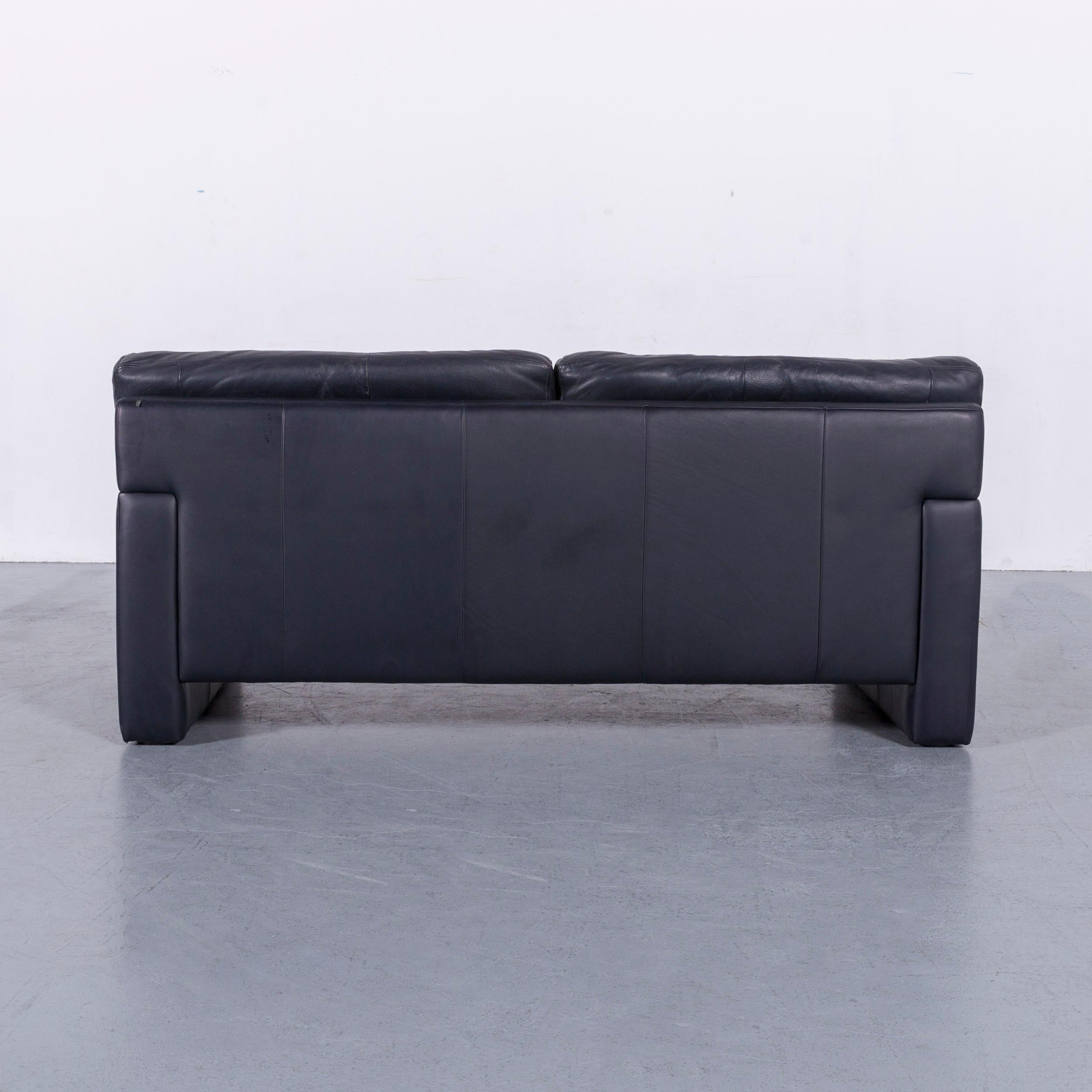 Erpo CL 300 Leather Sofa Deep-Blue Two-Seat Couch 3