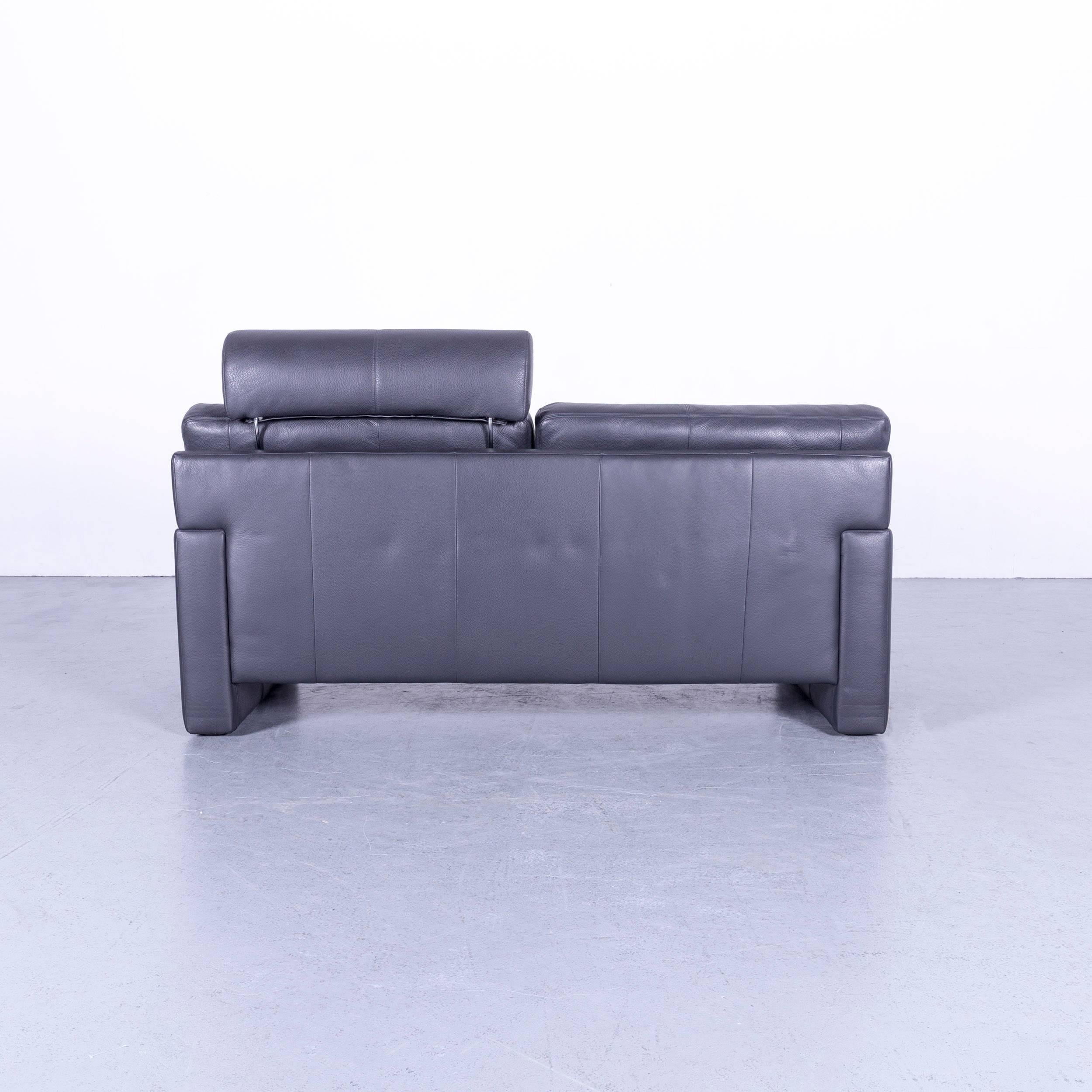 Erpo CL 300 Leather Sofa Grey Two-Seat Couch For Sale 1