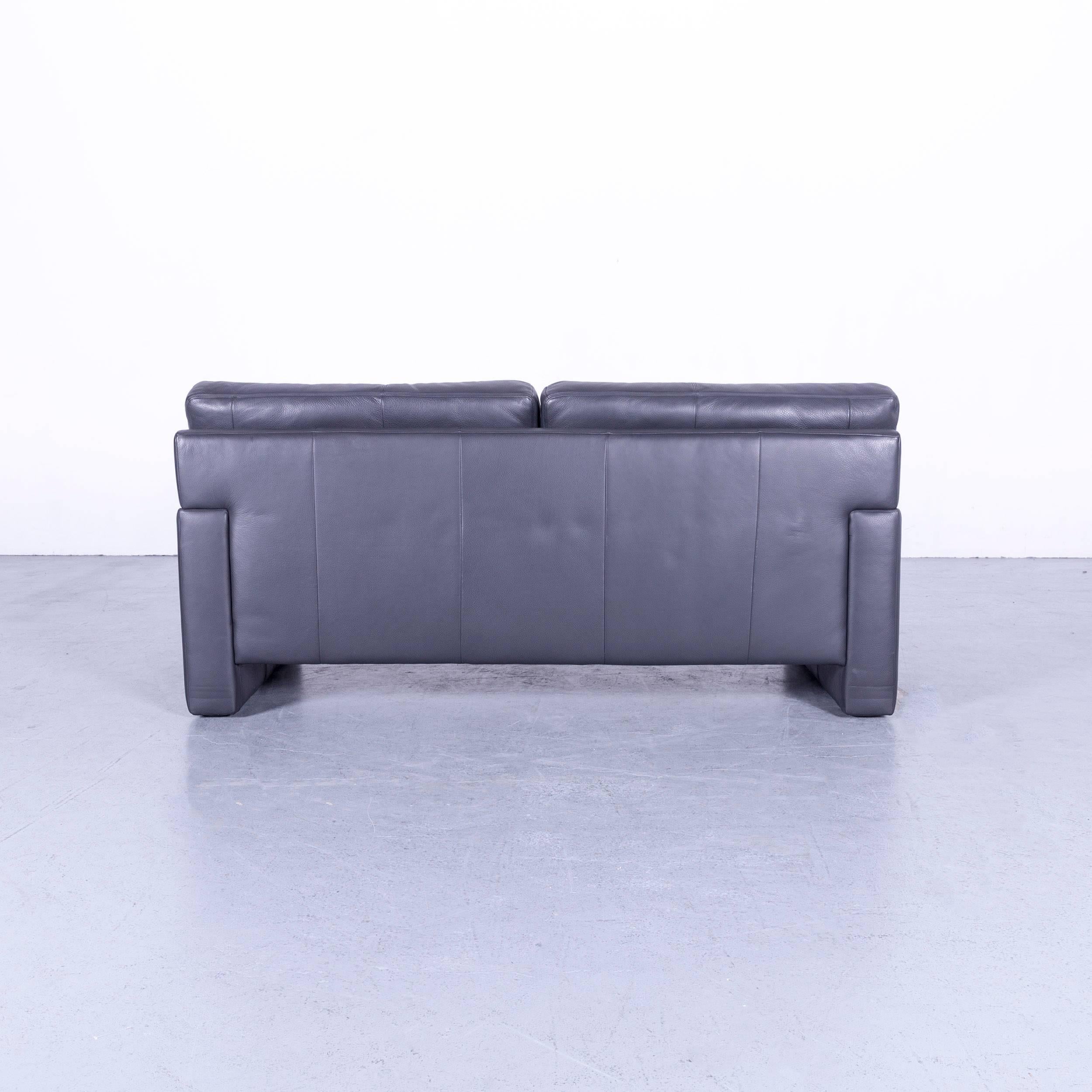 Erpo CL 300 Leather Sofa Grey Two-Seat Couch For Sale 2