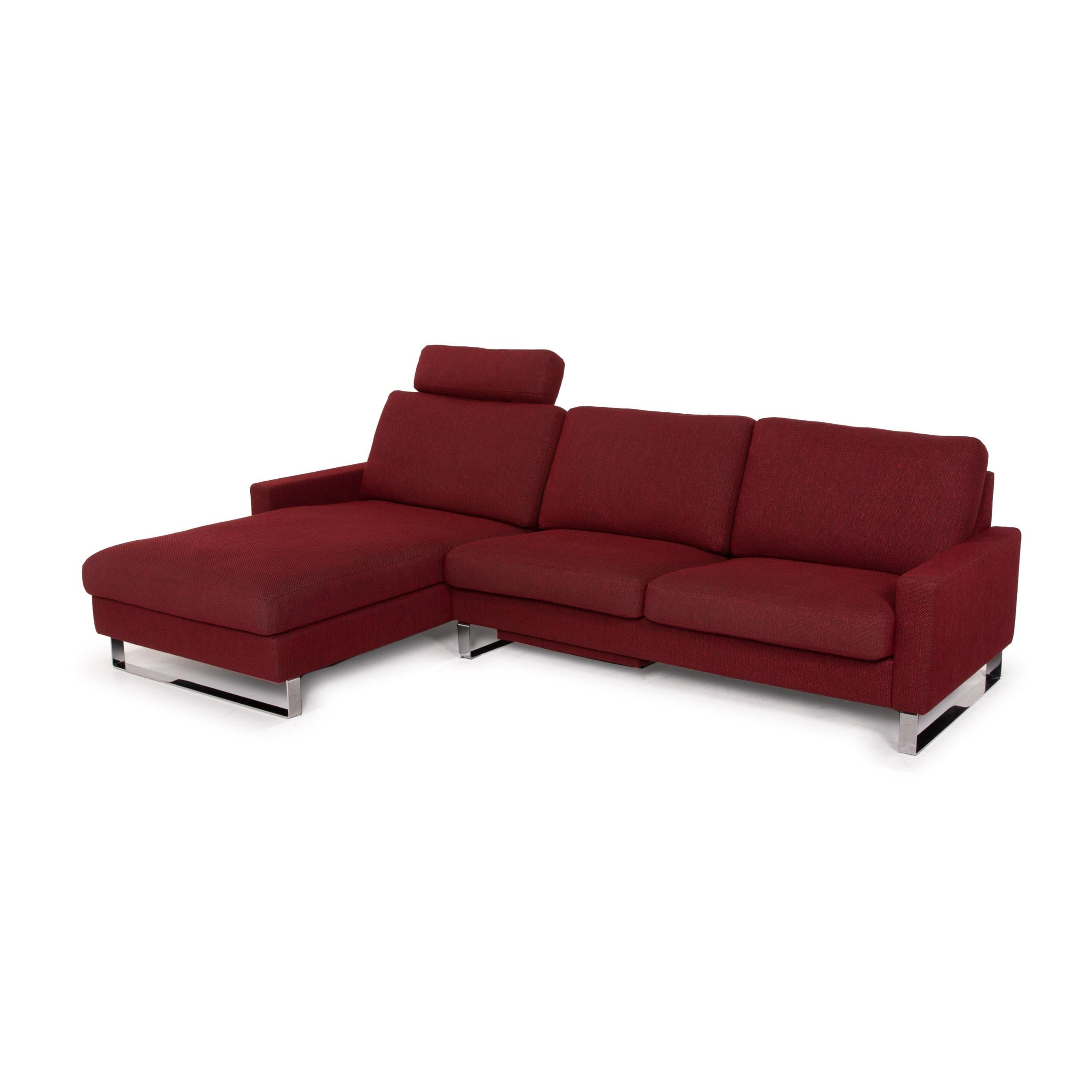 Erpo CL 500 Fabric Sofa Red Corner Sofa In Good Condition In Cologne, DE