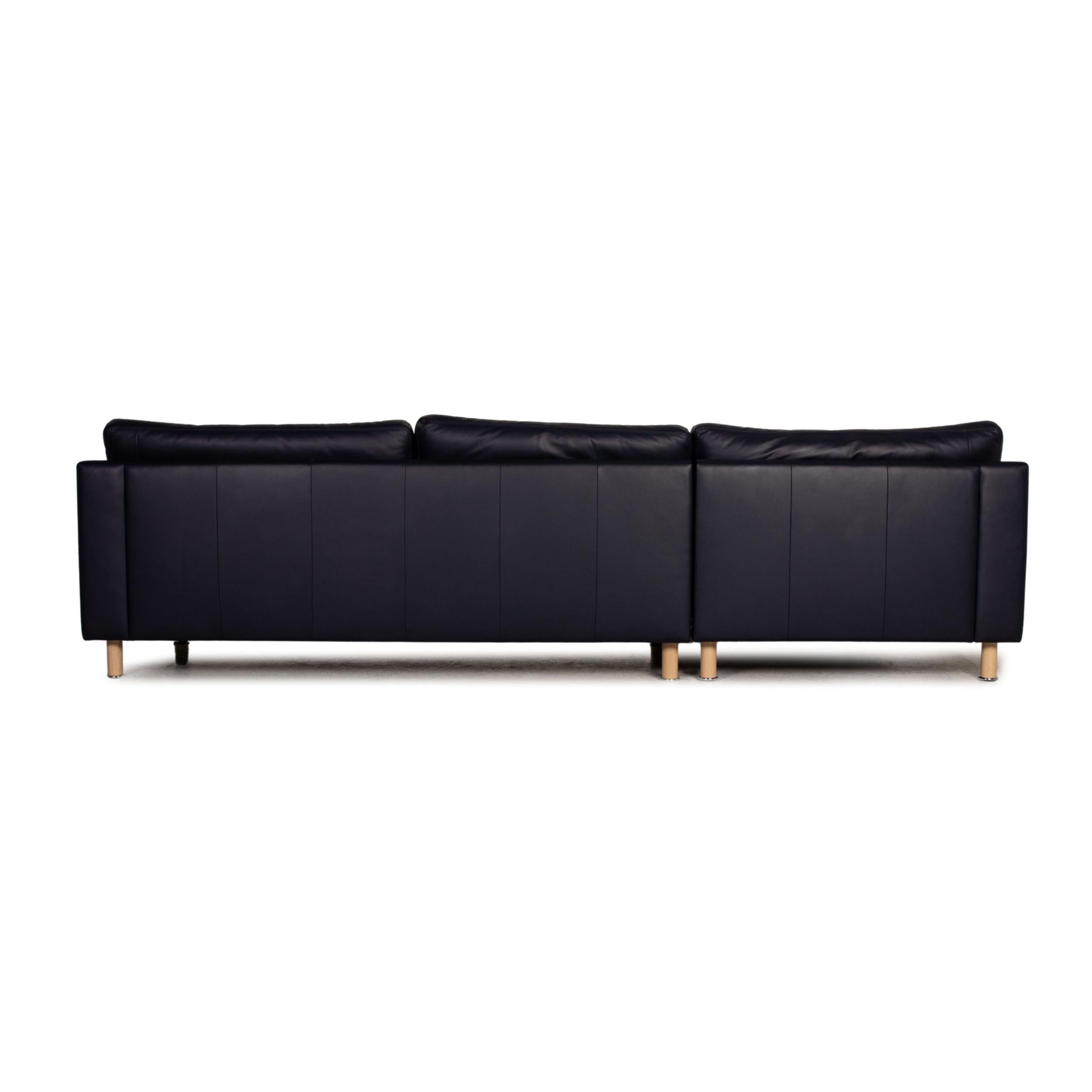 Contemporary Erpo CL 650 Leather Sofa Blue Corner Sofa Couch For Sale