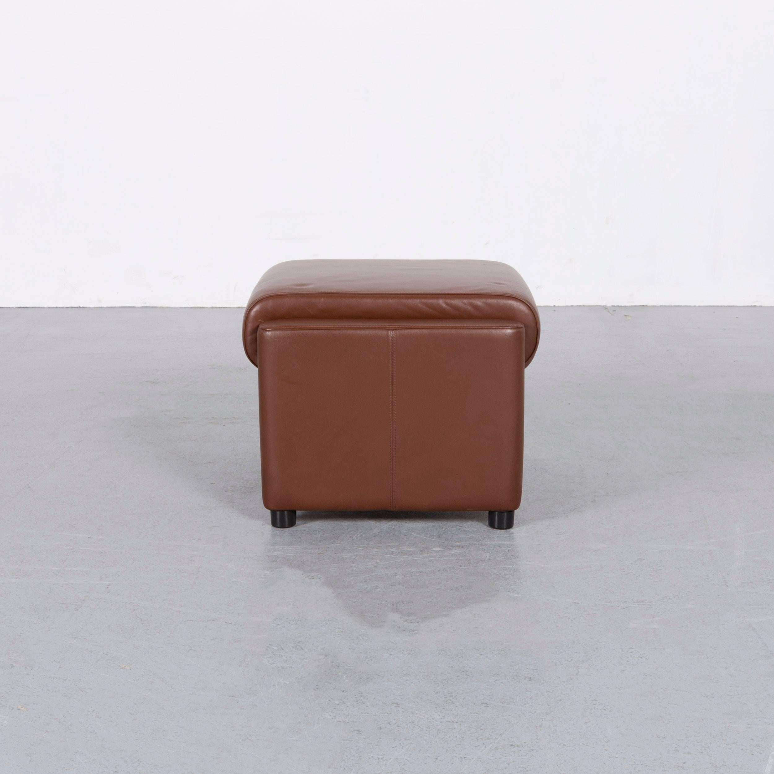 German Erpo Designer Footstool Leather Brown Sofa Couch For Sale