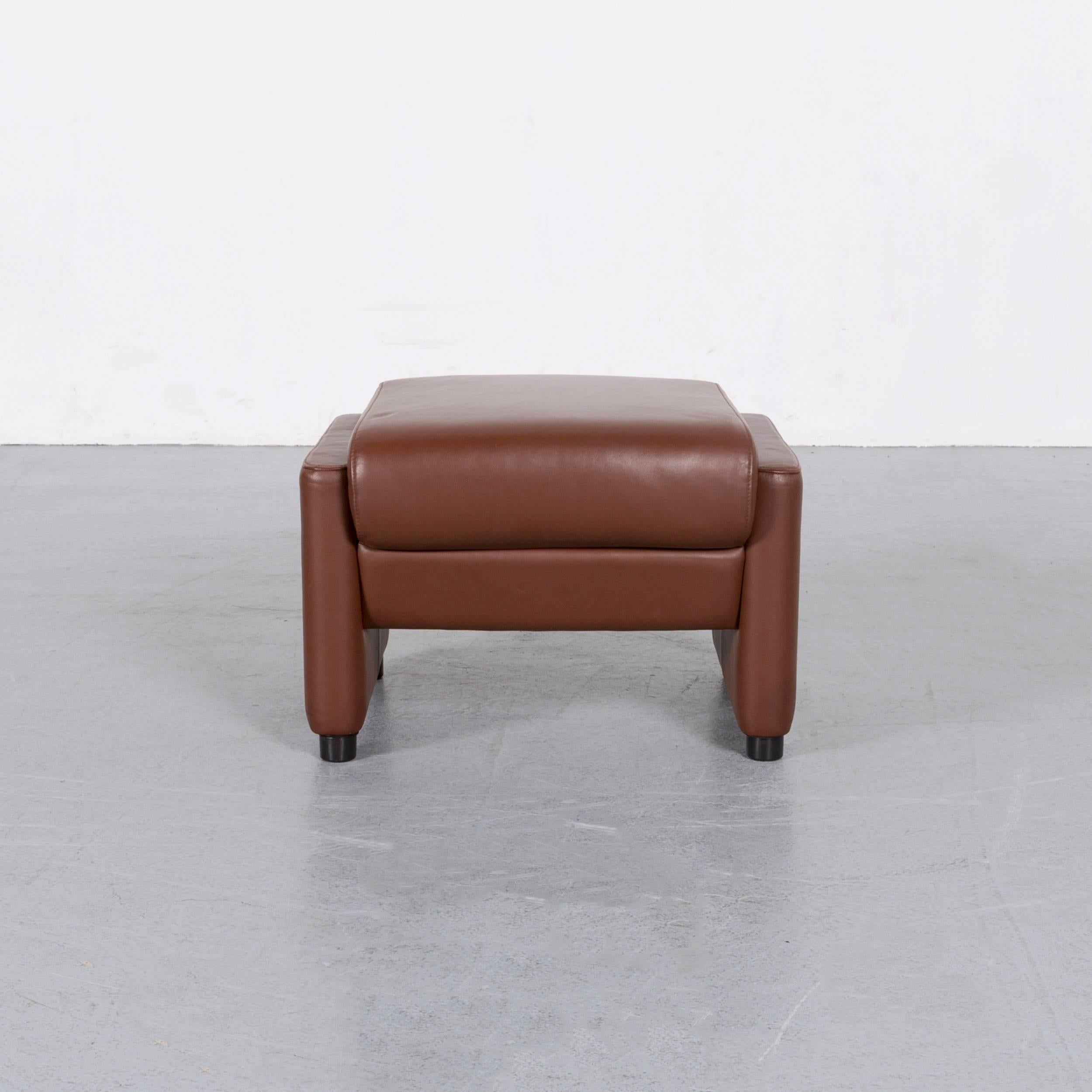 Erpo Designer Footstool Leather Brown Sofa Couch In Good Condition For Sale In Cologne, DE