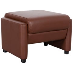 Erpo Designer Footstool Leather Brown Sofa Couch