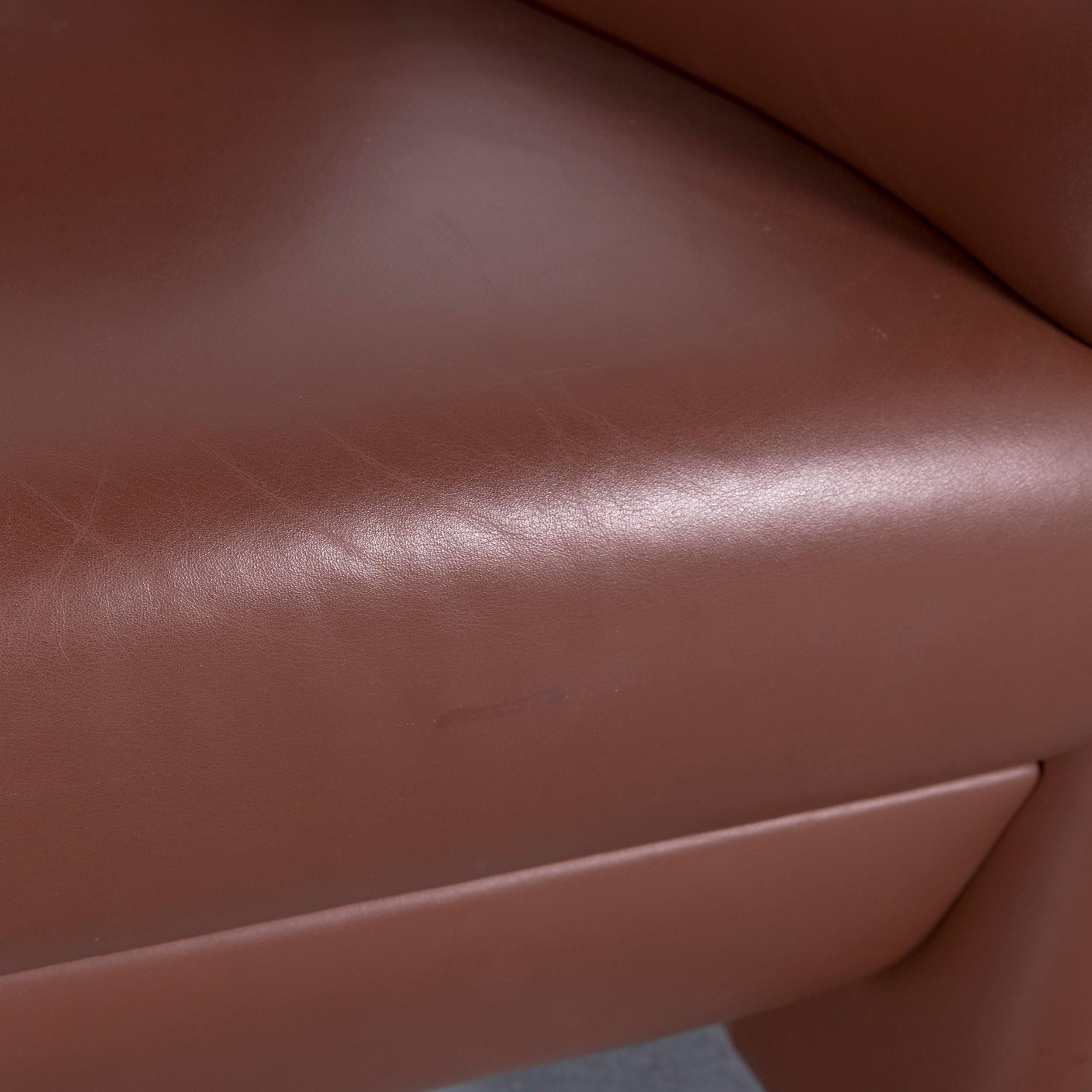 Erpo Designer Leather Armchair Brown One-Seat In Good Condition In Cologne, DE