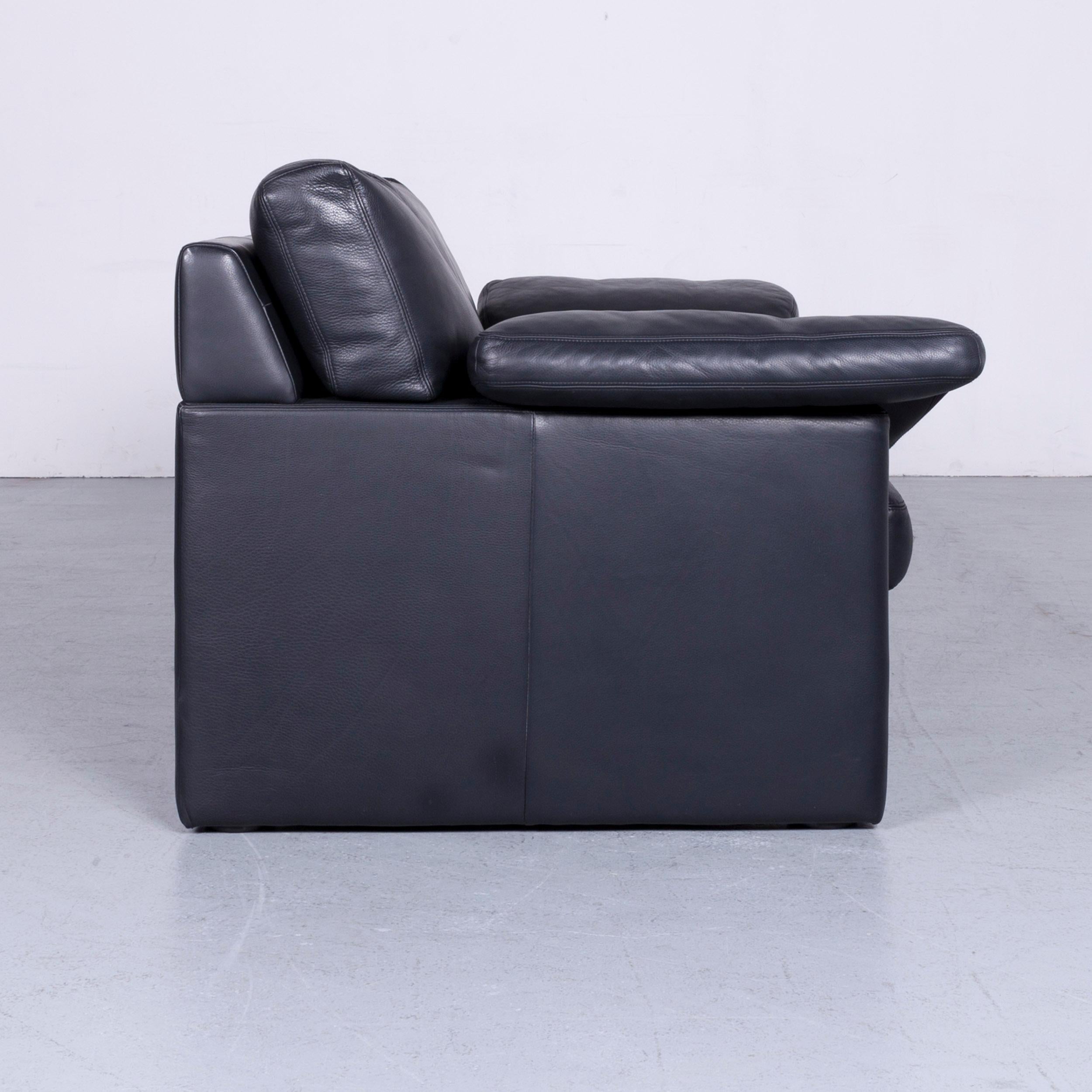 Erpo Designer Leather Sofa Black Two-Seat Couch 1