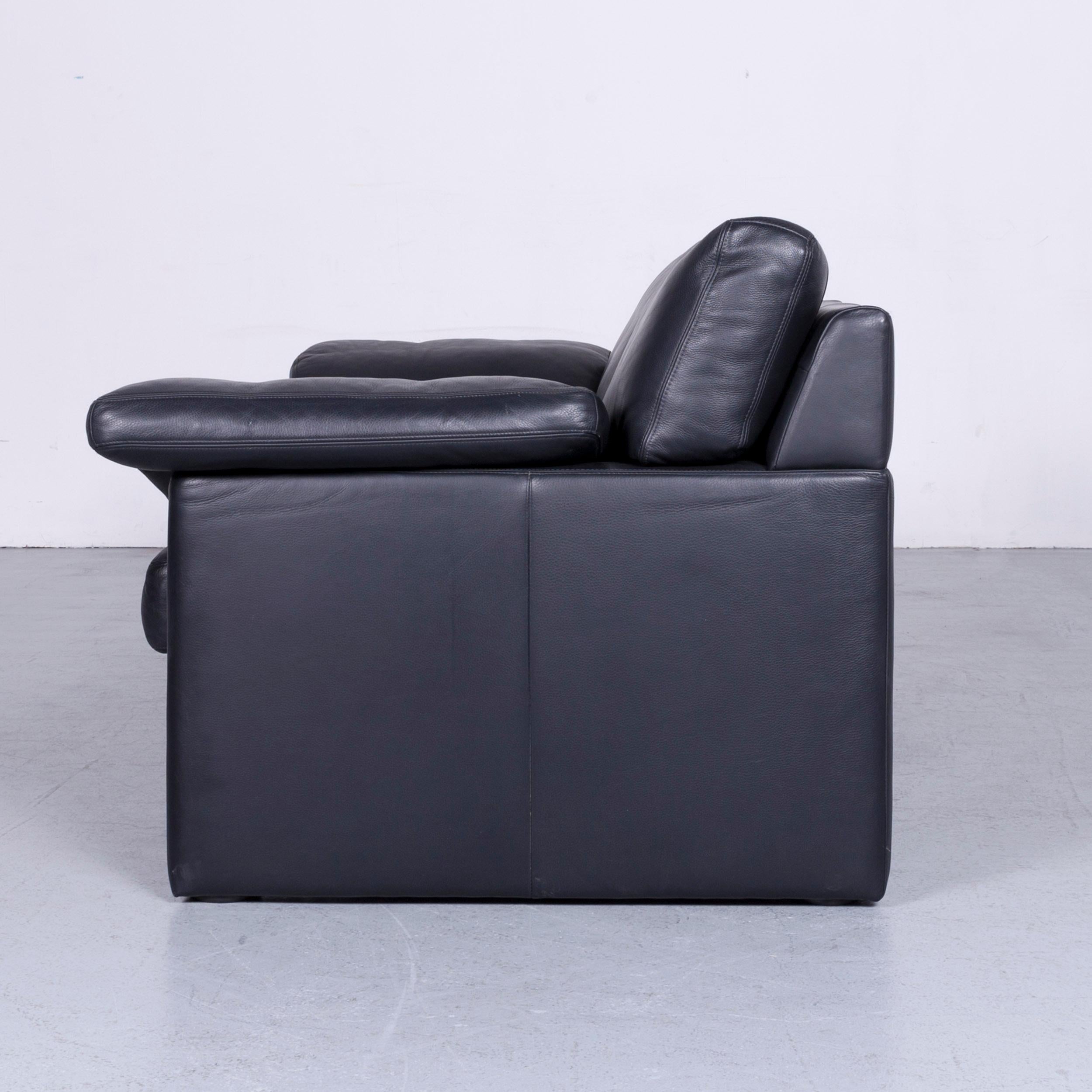 Erpo Designer Leather Sofa Black Two-Seat Couch 3