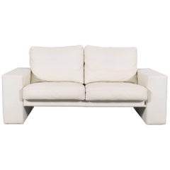 Erpo Designer Leather Sofa Off-White Two-Seat Couch