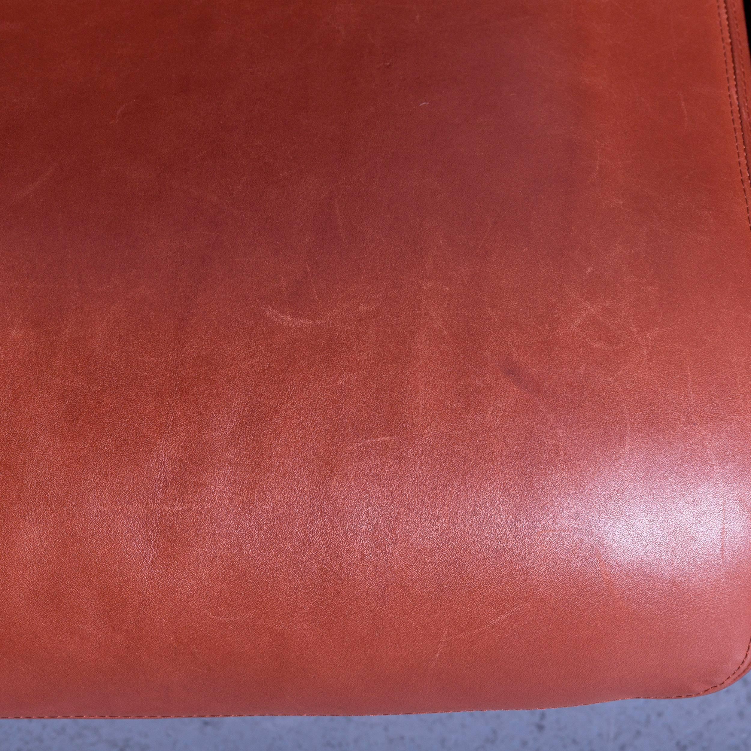 Erpo Designer Sofa Leather Brown Two-Seat Couch Modern Recliner For Sale 1