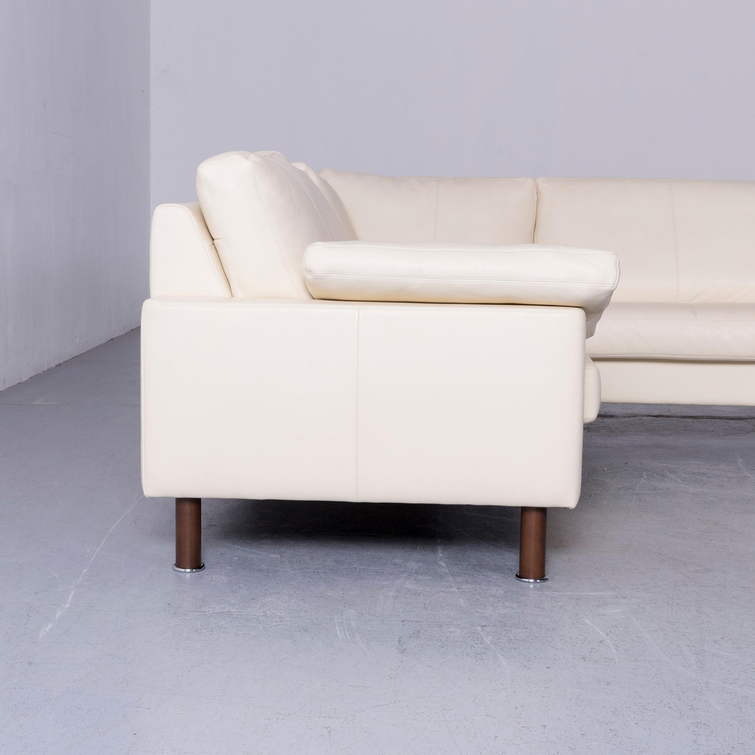 Erpo Designer Sofa Leather Crème Corner-Sofa Couch For Sale 4