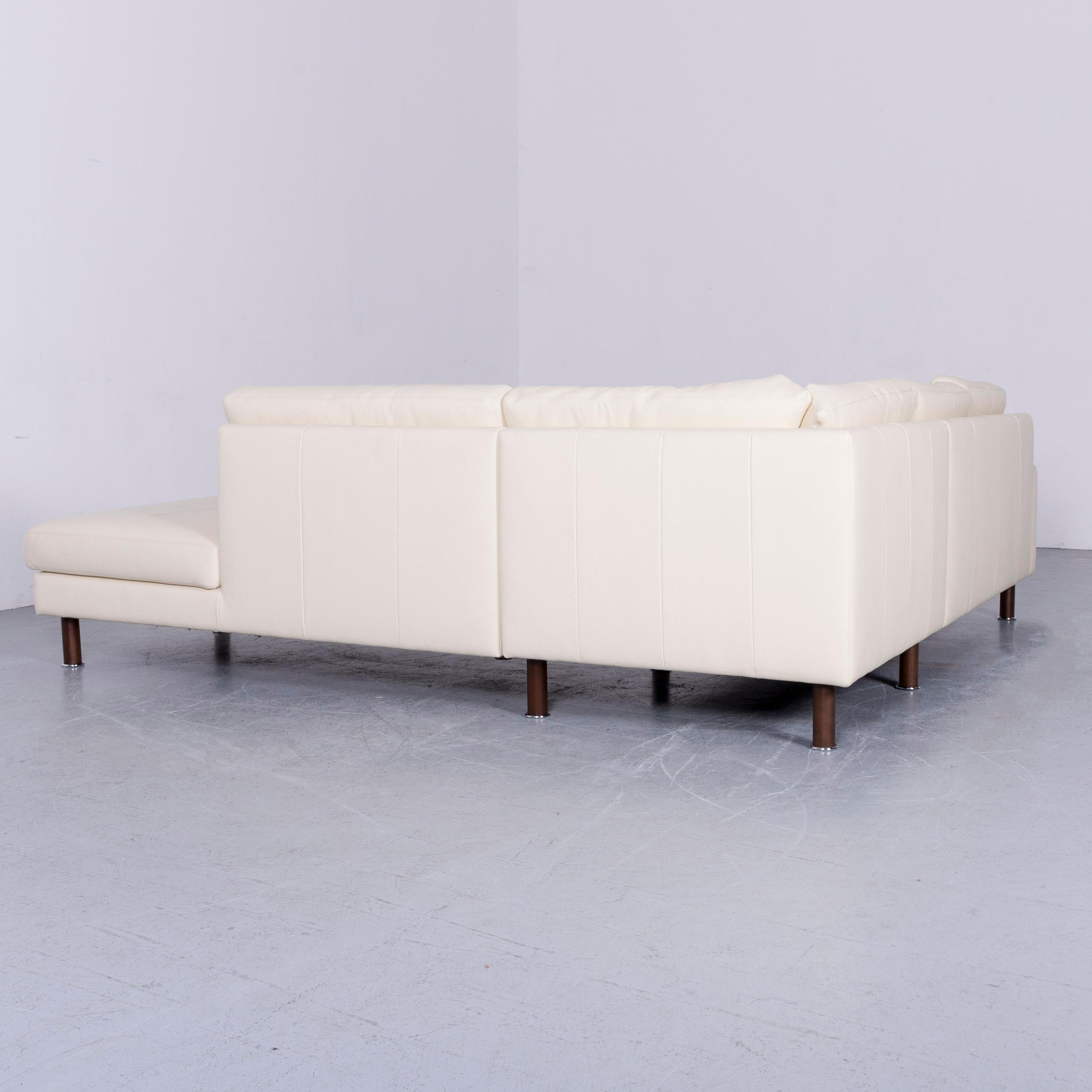 Erpo Designer Sofa Leather Crème Corner-Sofa Couch For Sale 5