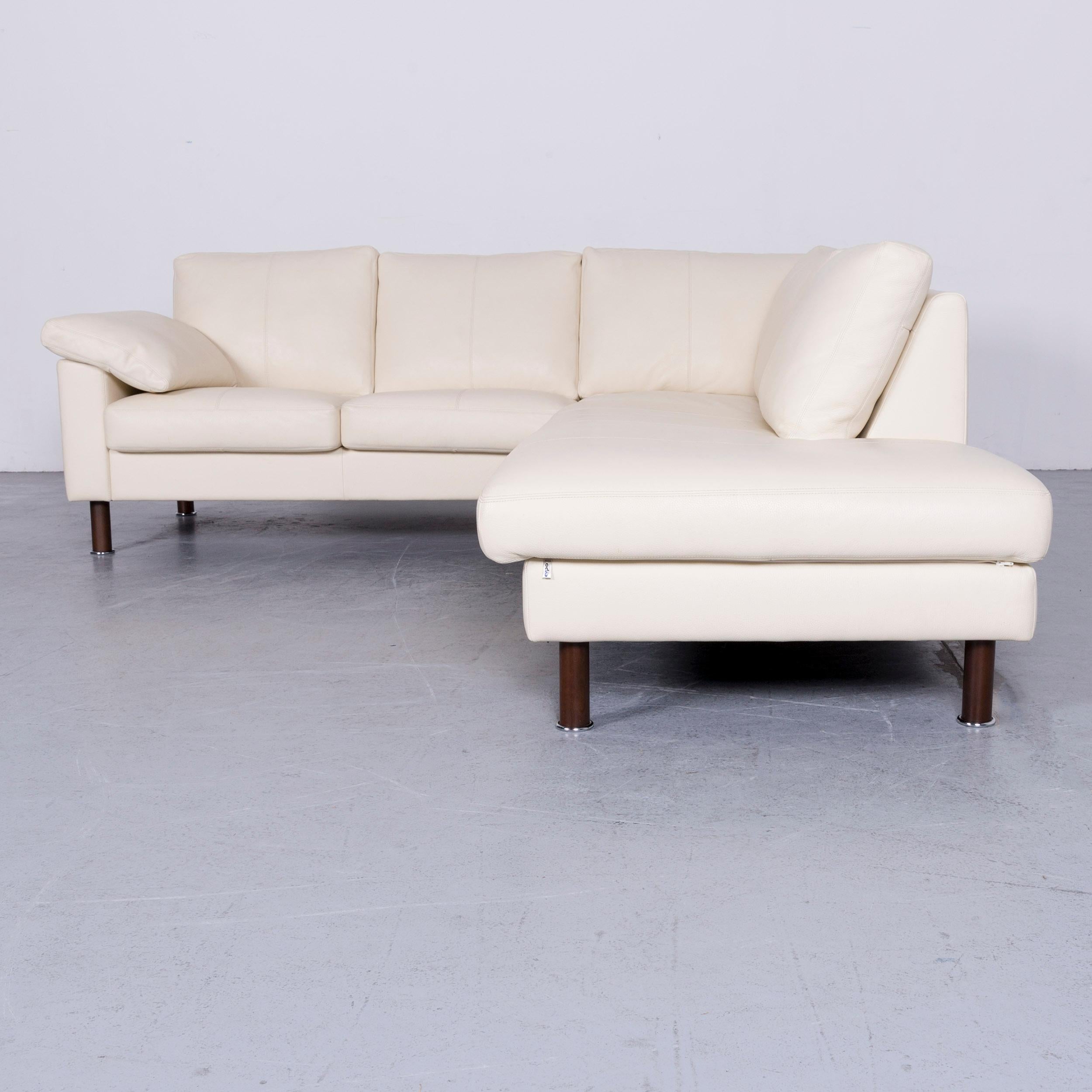Erpo Designer Sofa Leather Crème Corner-Sofa Couch For Sale 6
