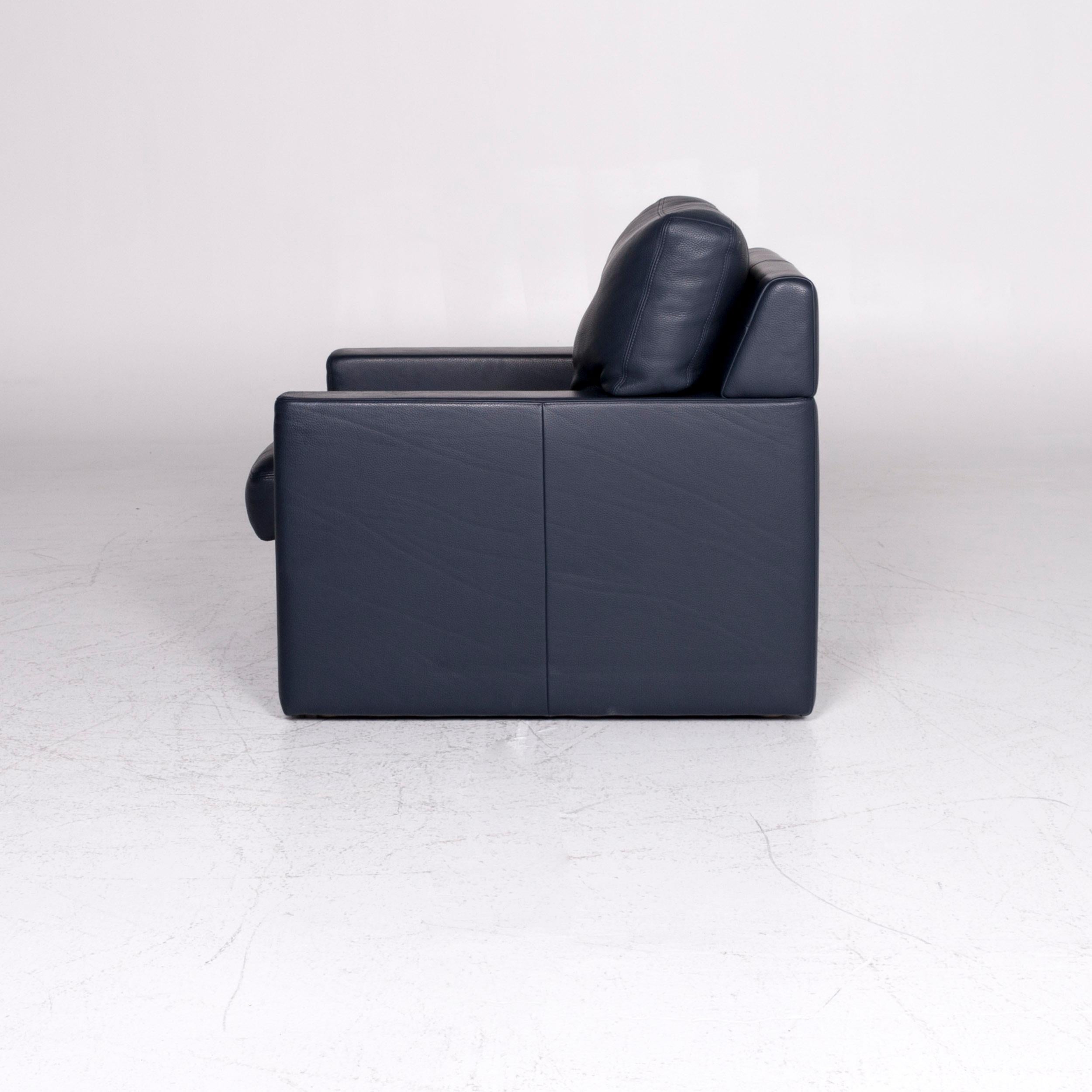 Erpo Leather Armchair Blue 5